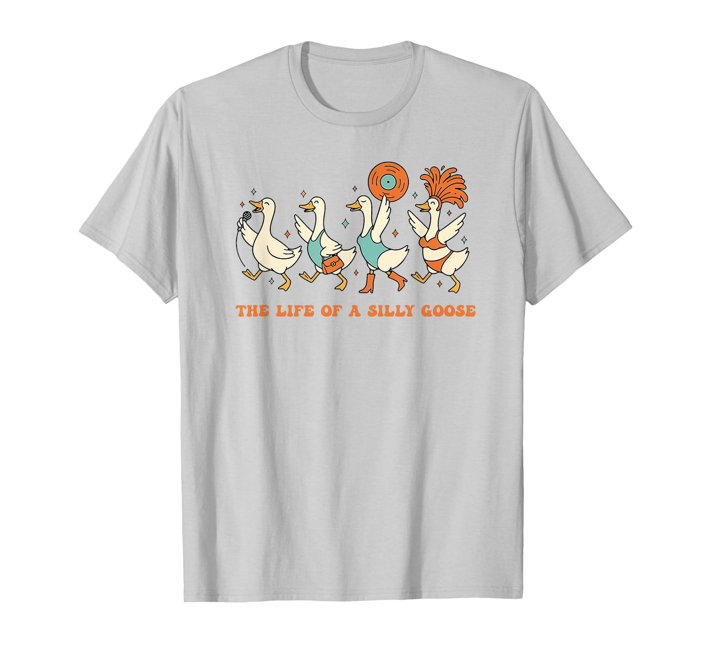 Funny The Life of a Silly Goose Retro Goose Meme Show Girl T-Shirt