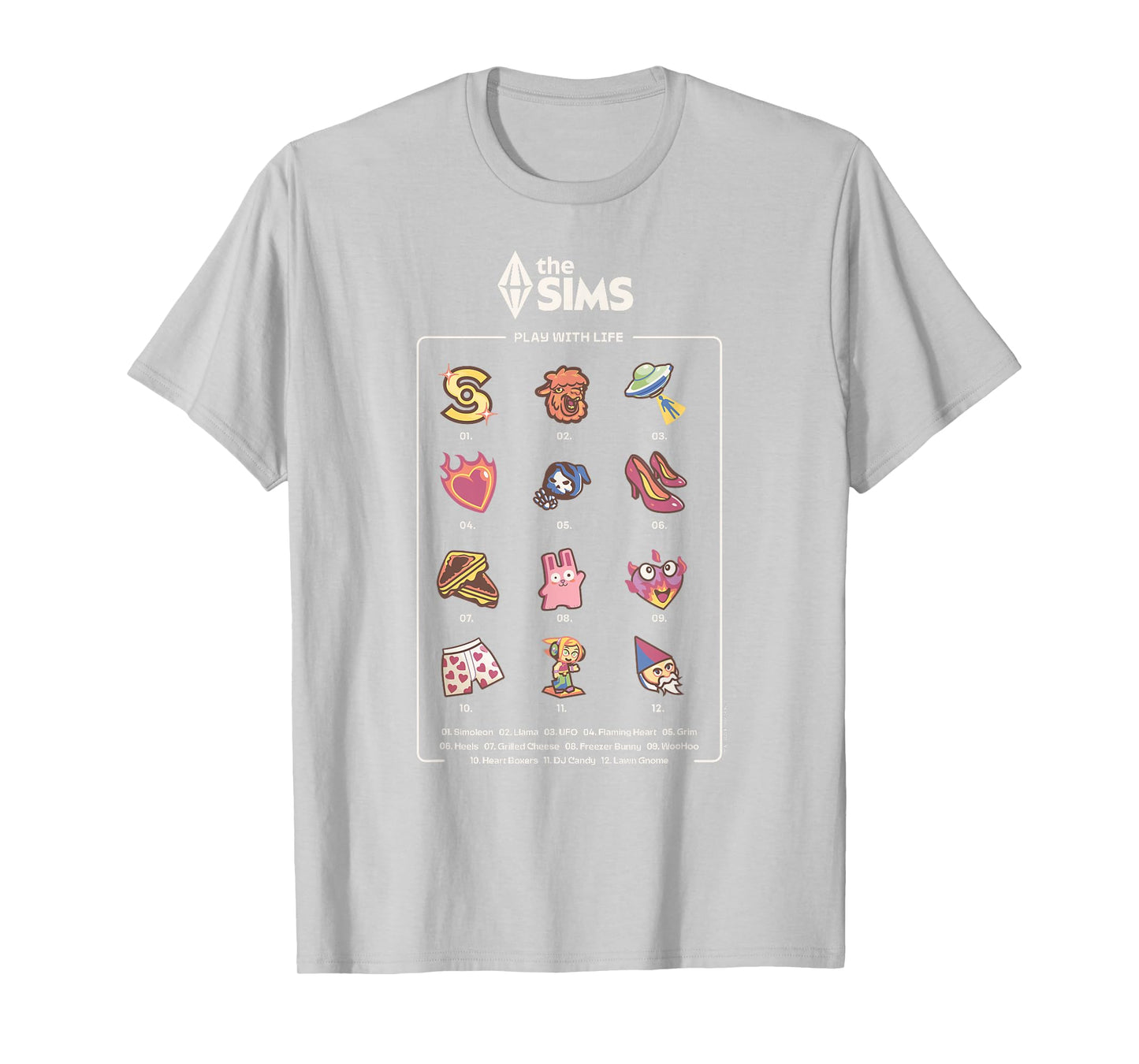 The Sims Icons List Funny Video Game T-Shirt