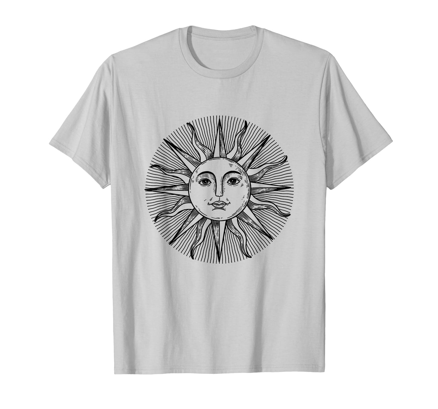 Vintage 70s Sun Face Drawing Art Sun With Face Symbol T-Shirt