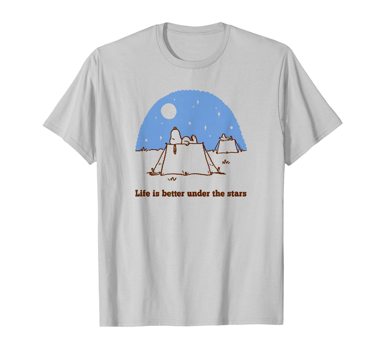 Peanuts - Snoopy Woodstock Camping Under Stars T-Shirt