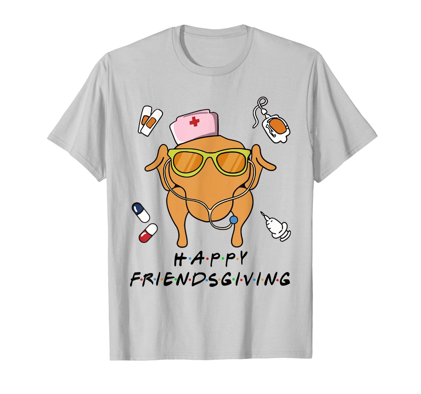 Funny Turkey Nurse Happy Thanksgiving Fall Autumn Nurse Life T-Shirt
