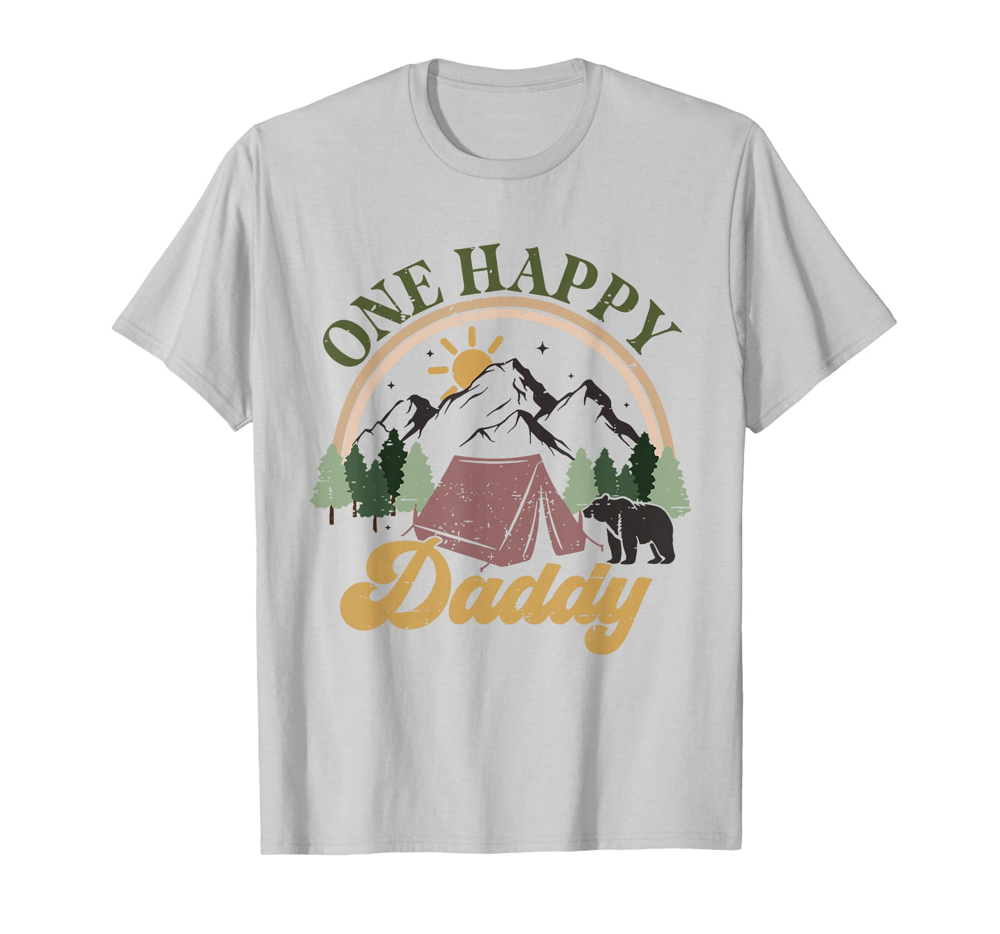 Cute One Happy Camper Birthday Decorations One Happy Daddy T-Shirt