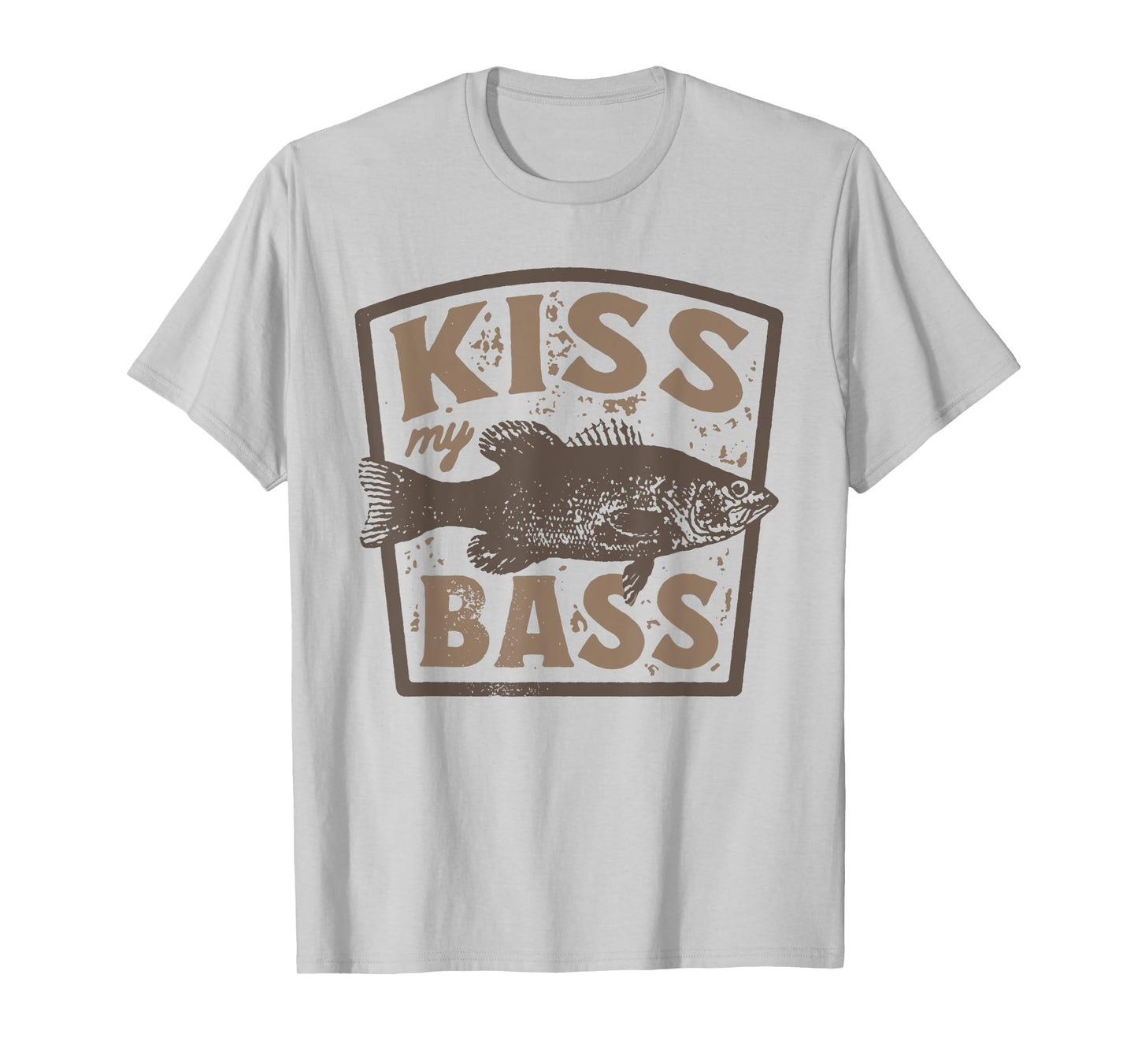 Funny Kiss My-Bass Fishing Lover Bass Fisher Womens Mens T-Shirt