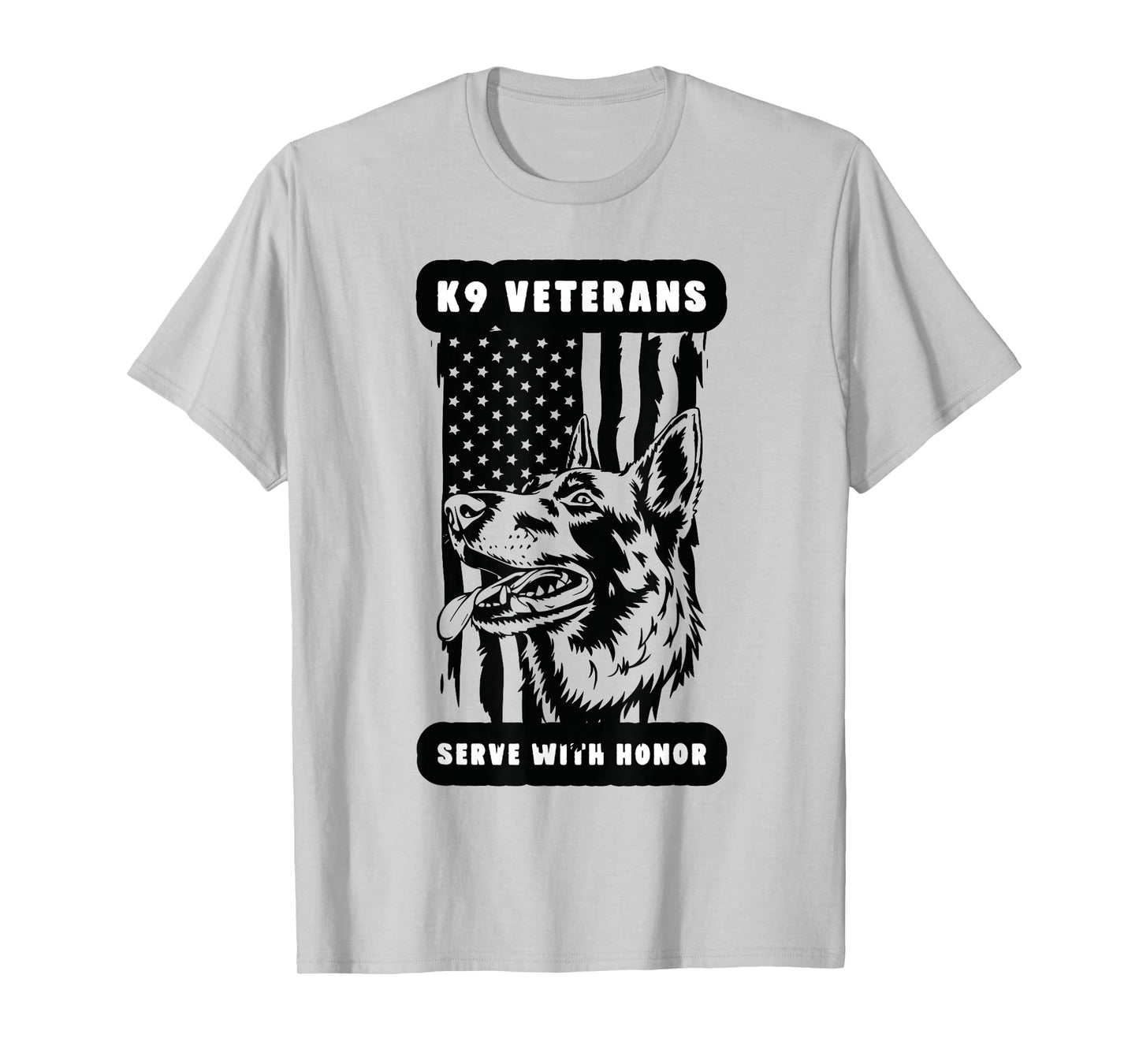 K9 Veteran Military Working Dog USA US Flag K9 Veterans Day T-Shirt