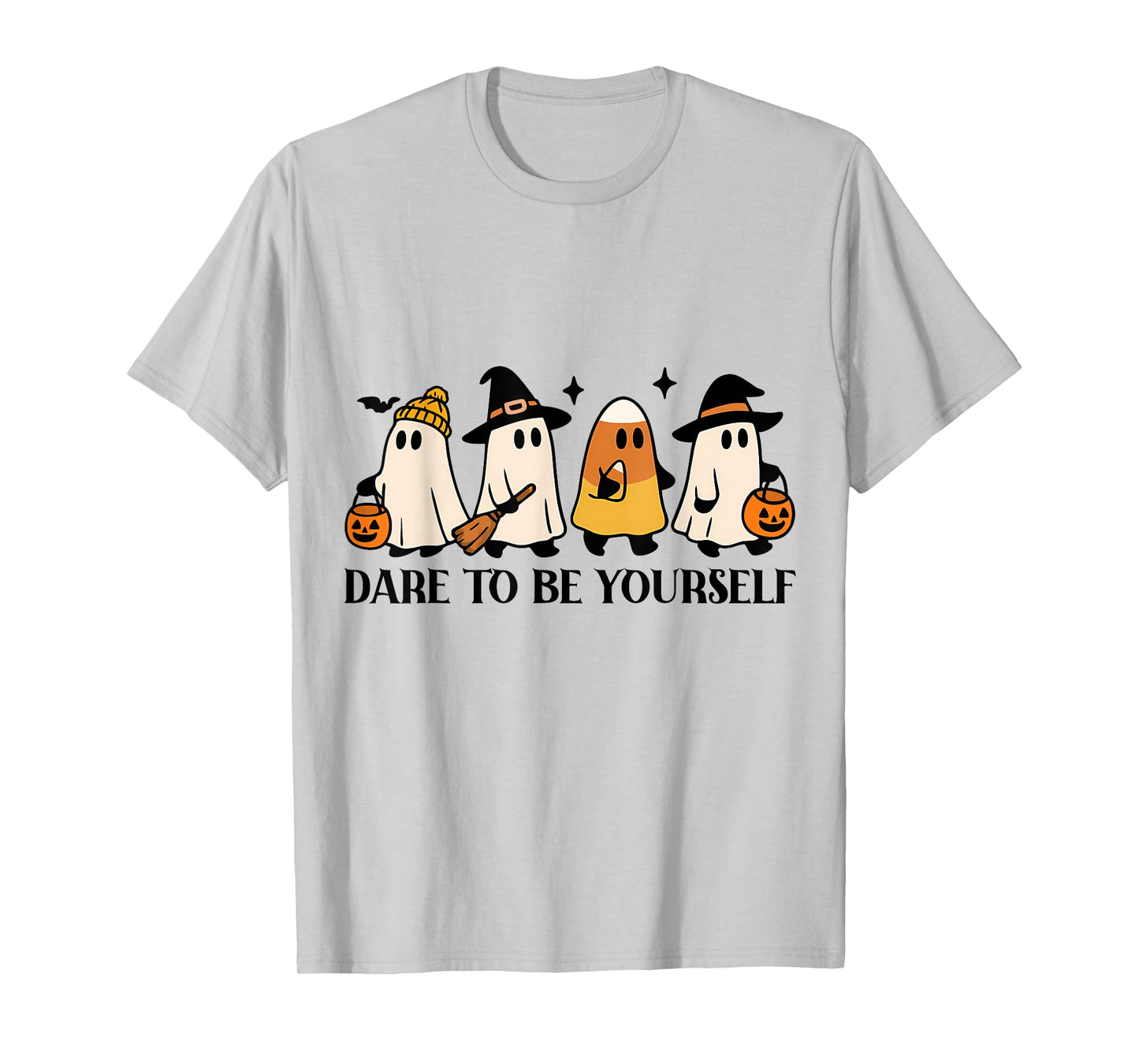 Halloween Candy Corn Ghost Dare to Be Yourself Women Kids T-Shirt