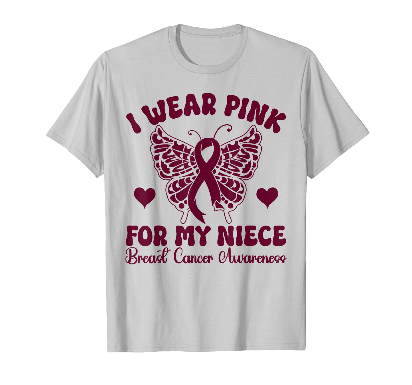 I Wear Pink for my Niece Breast Cancer Awareness butterfly T-Shirt