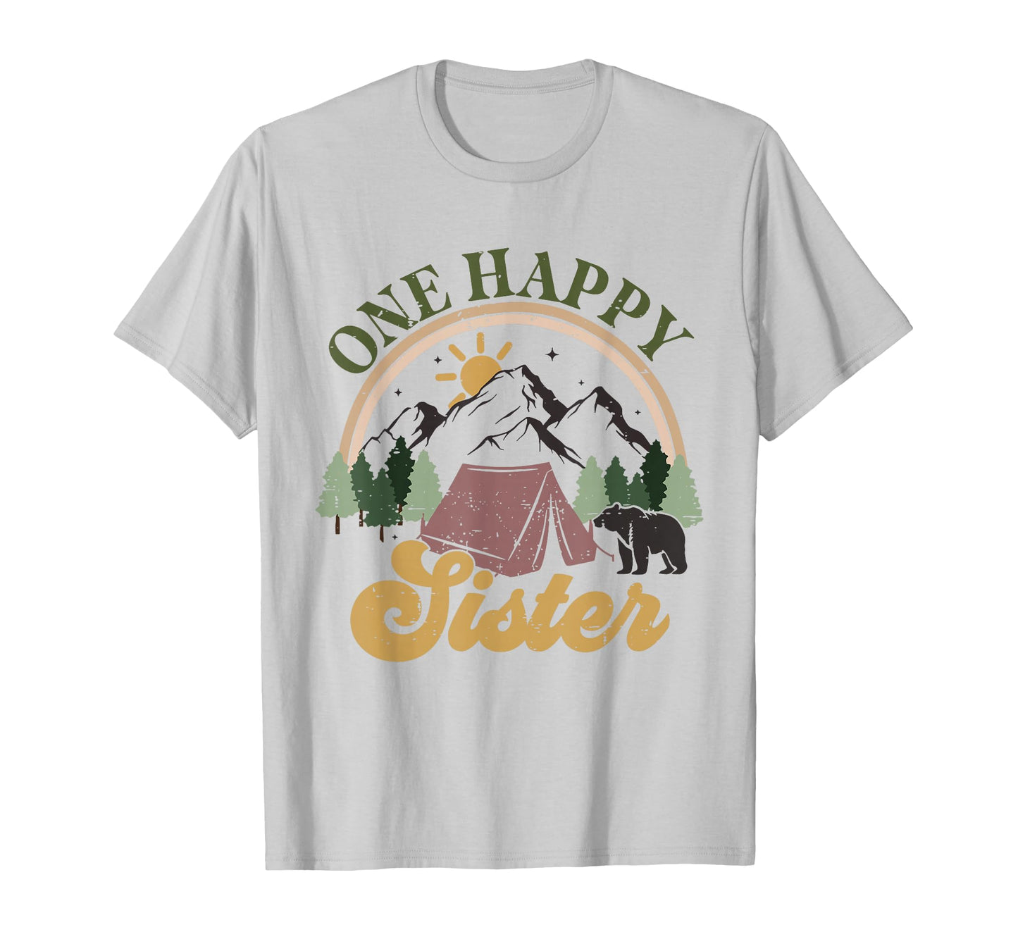 Cute One Happy Camper Birthday Decorations One Happy Sister T-Shirt