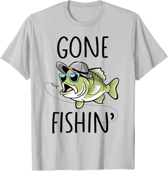 Gone Fishing Shirt Boys Kids Toddler Cute Bass Fishing T-Shirt
