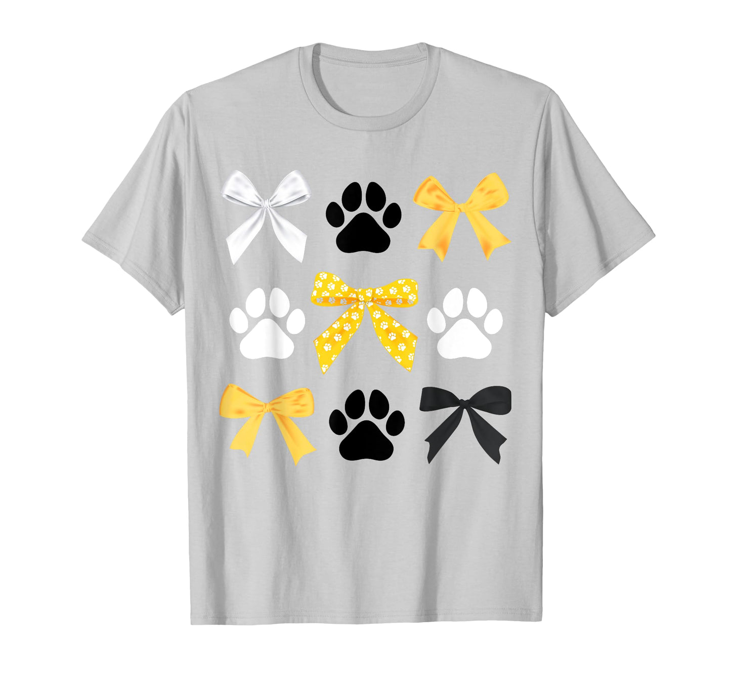 Coquette Bows and Paw Print Trendy School Spirit Teacher T-Shirt