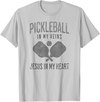 Pickleball In My Veins Jesus In My Heart Christian Player T-Shirt