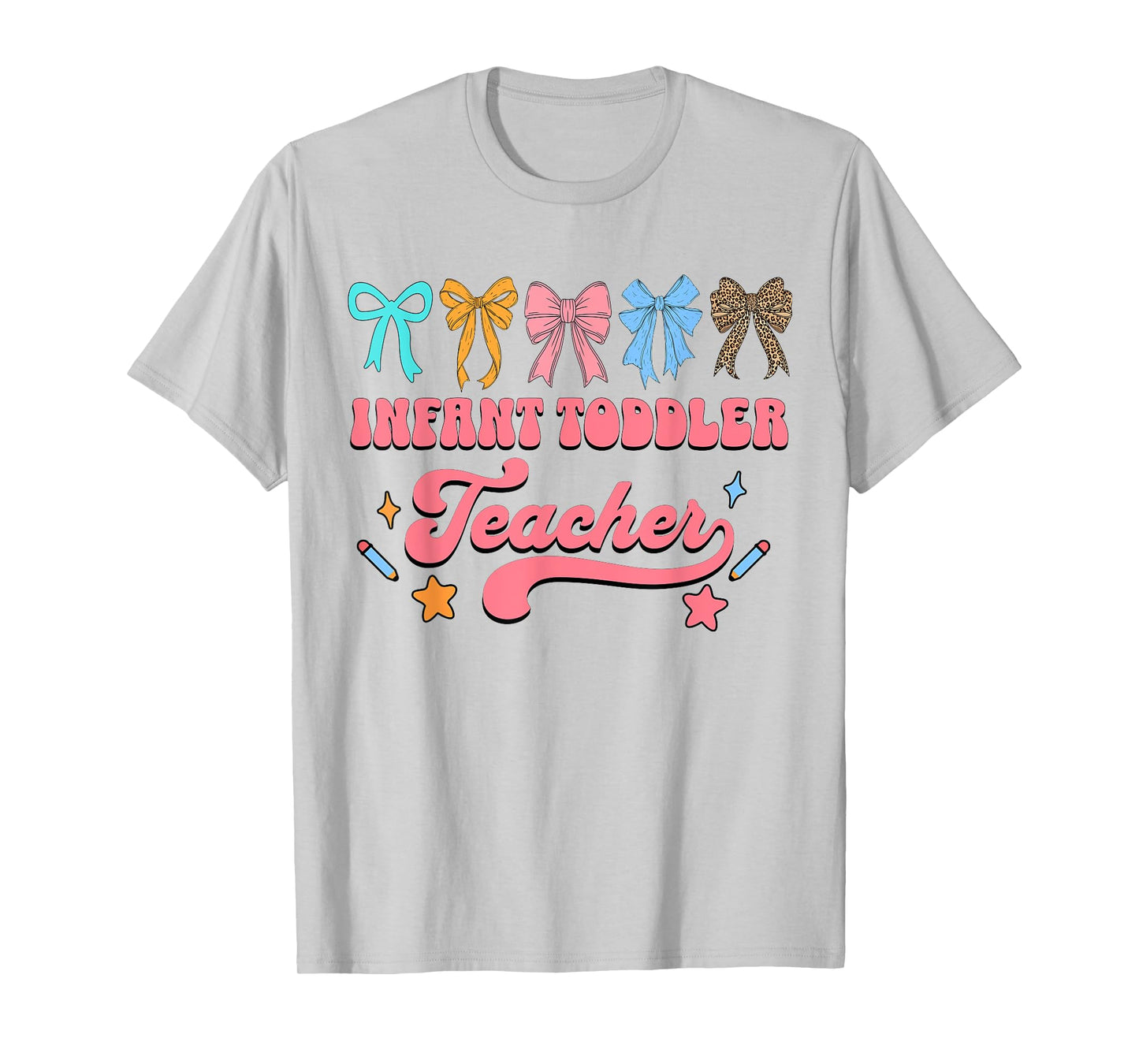 Infant Toddler Teacher Squad For Women Daycare Coquette Bow T-Shirt