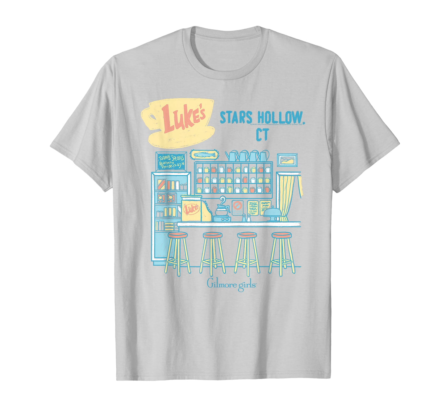 Gilmore Girls Pastel Luke's Counter Sketch TV Show T-Shirt