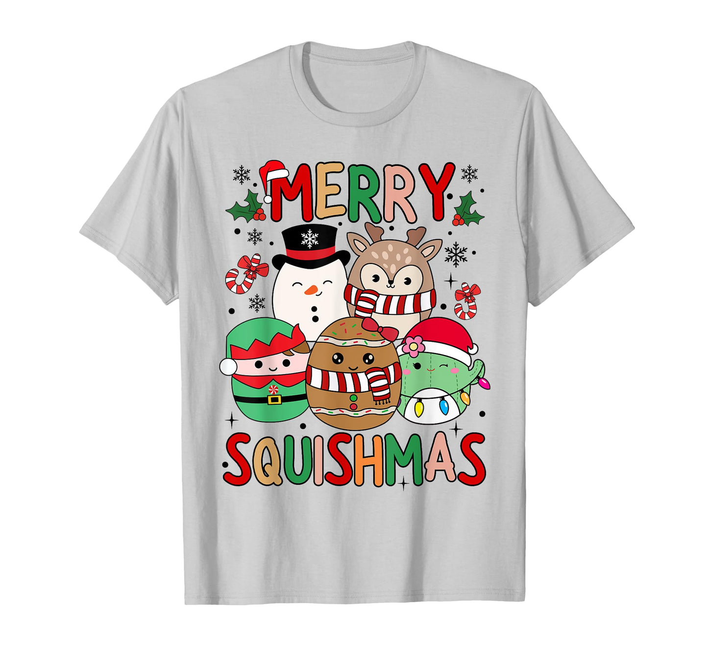 Squish Squad Merry Christmas Gifts Cute for Kids Woman T-Shirt