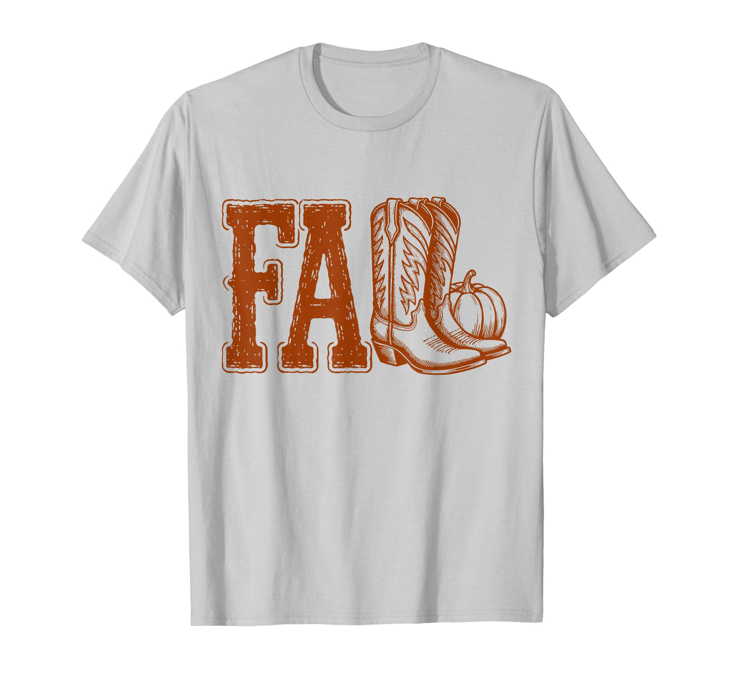 Western Cowboy Thanksgiving Fall Boots Pumpkin Cowgirl Women T-Shirt