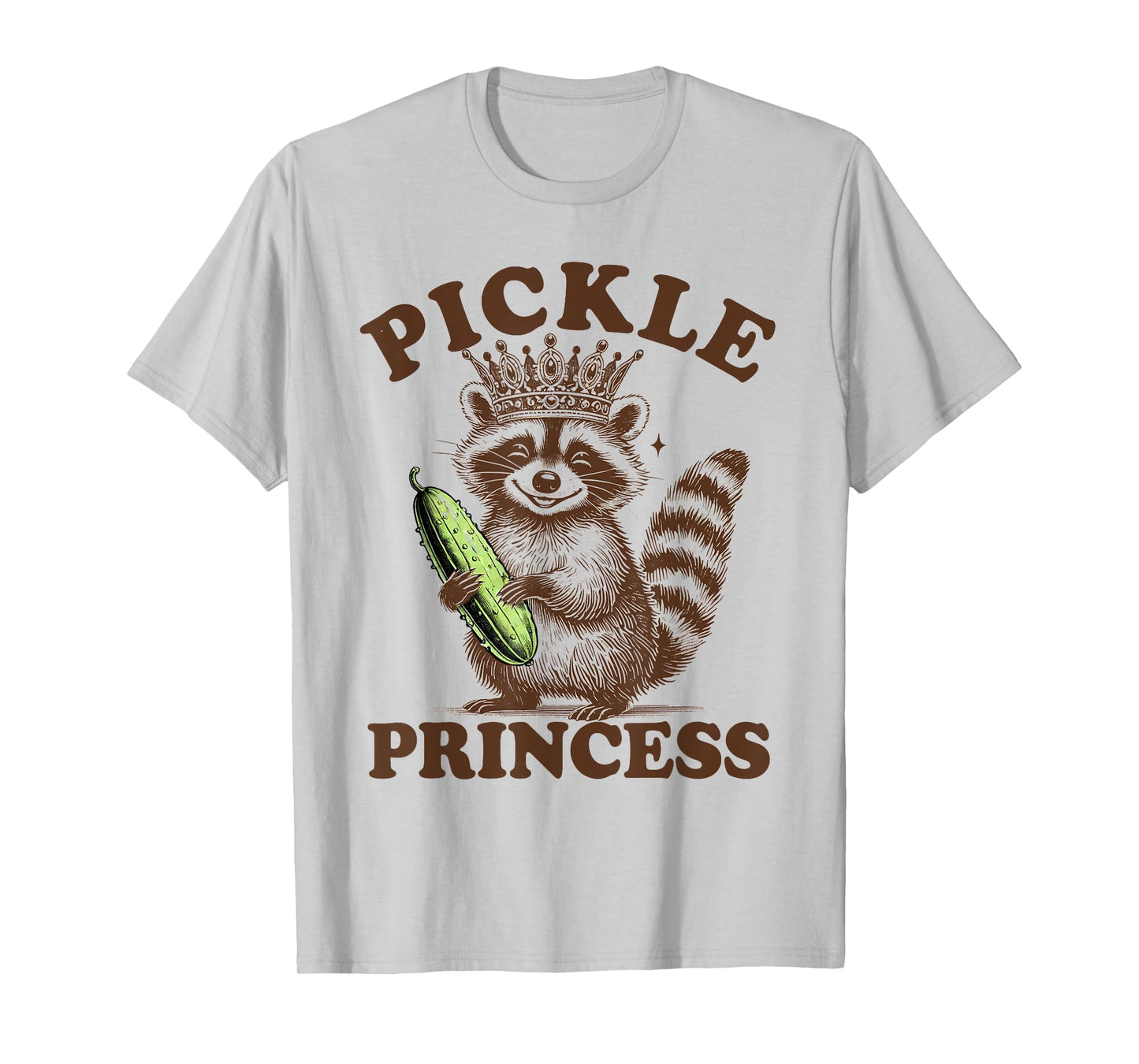 Pickle Lover Racoon & Pickle Queen Funny Pickle Princess T-Shirt