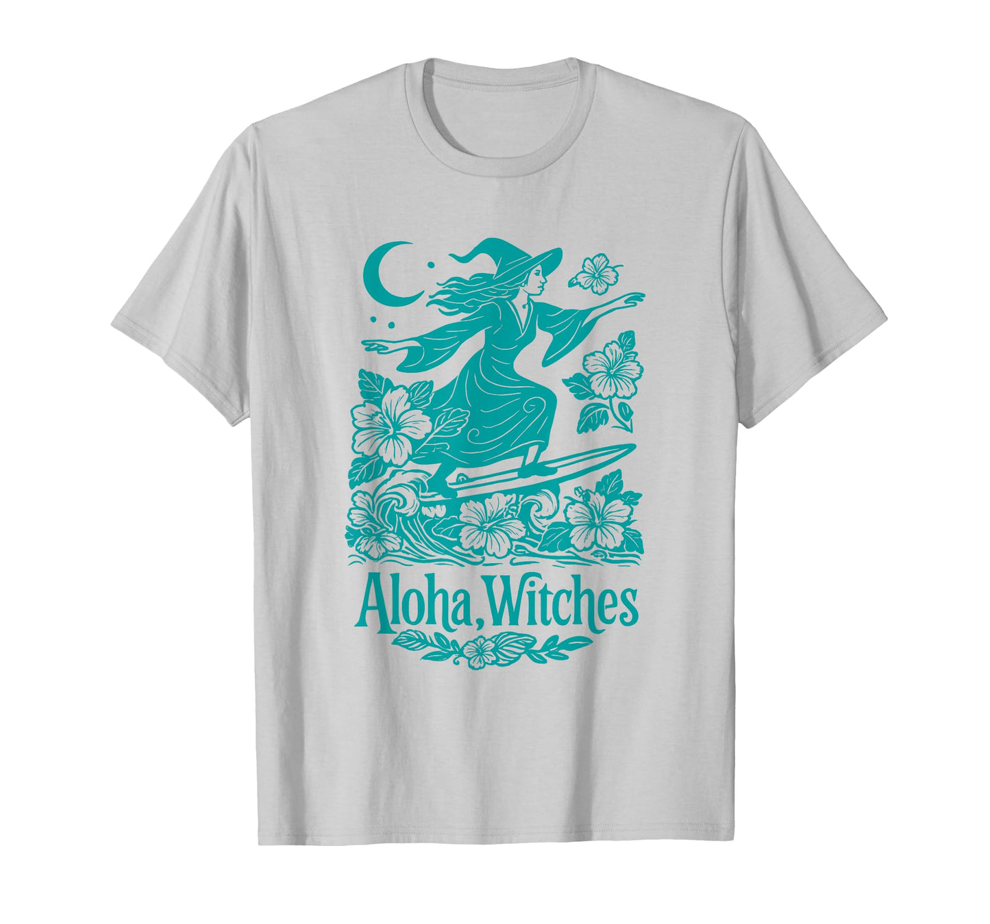 Aloha Witches Surfing Witch Hawaii Halloween Tropical T-Shirt