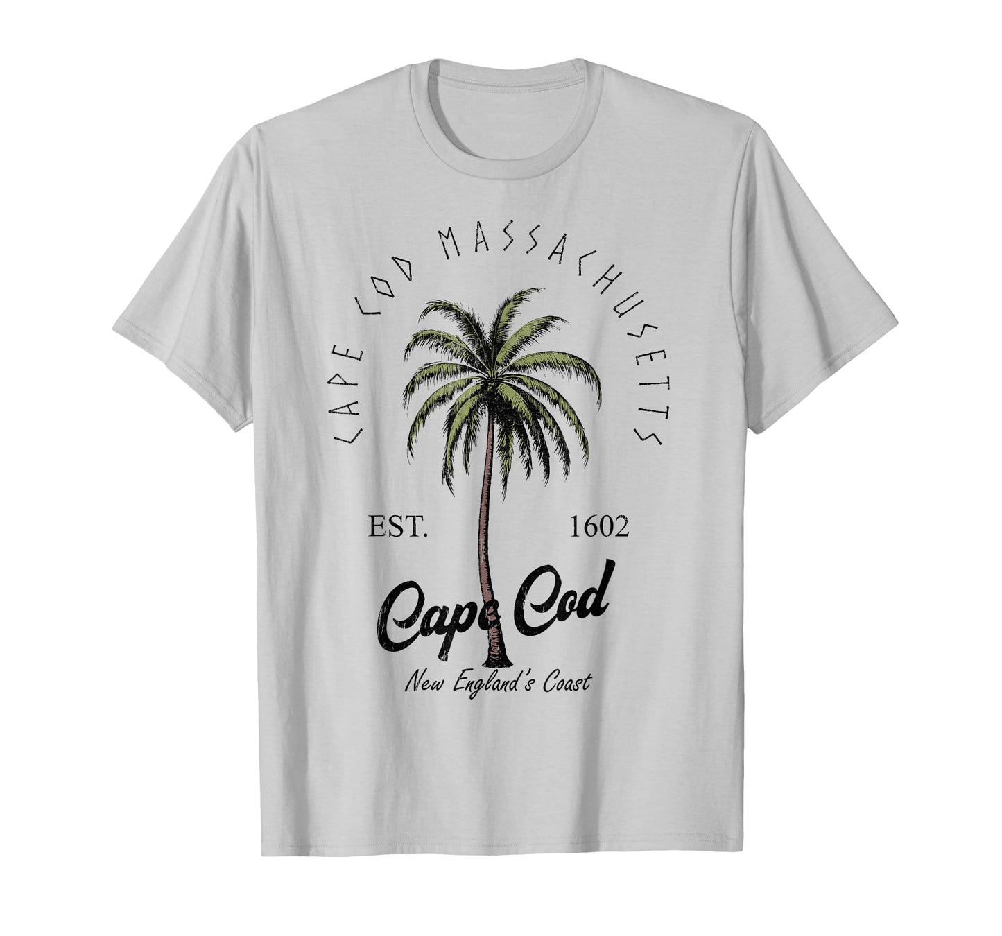 Cape Cod Massachusetts Tropical Tree Island Beach Vibes T-Shirt