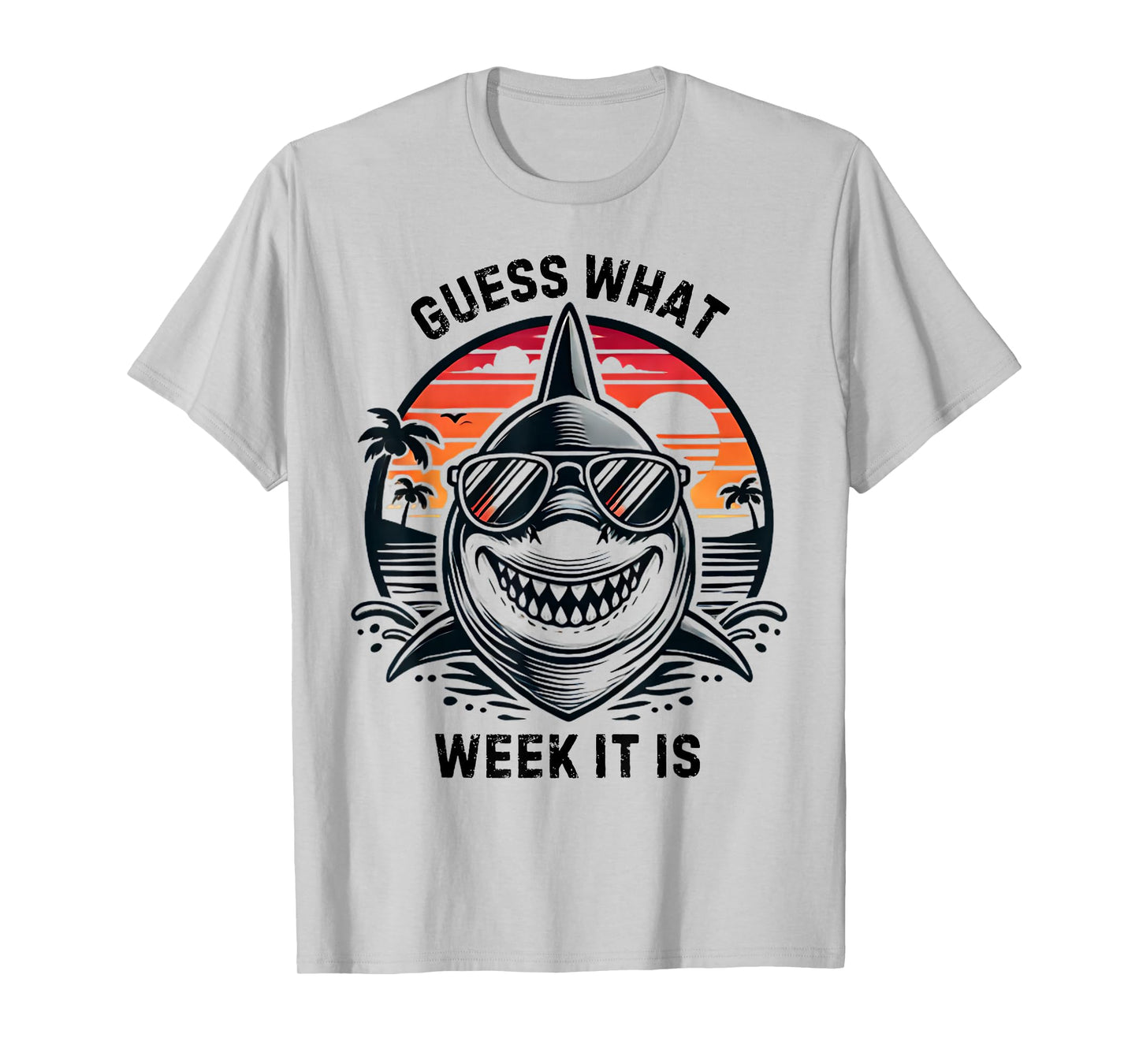 Vintage Shark 2025 Week Guess What Week It Is Shark Lover T-Shirt
