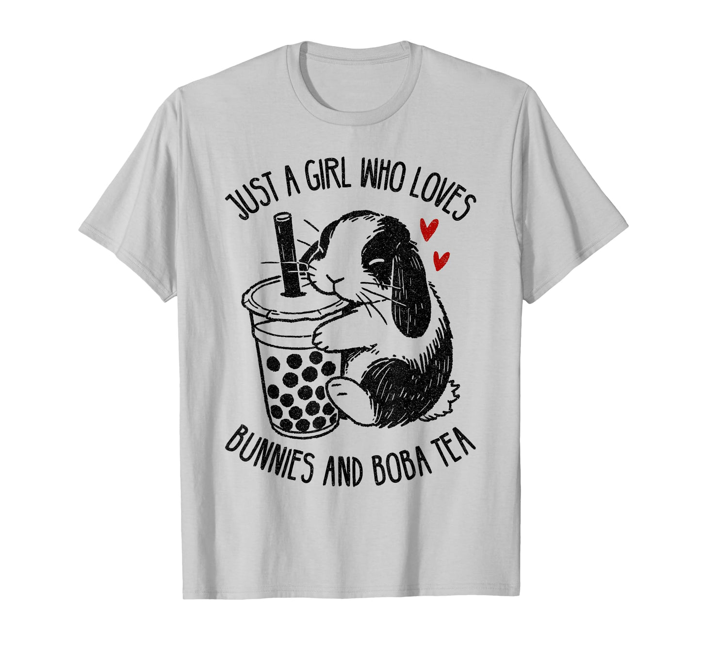 Just A Girl Who Loves Bunnies and Boba Tea Holland lop Lover T-Shirt