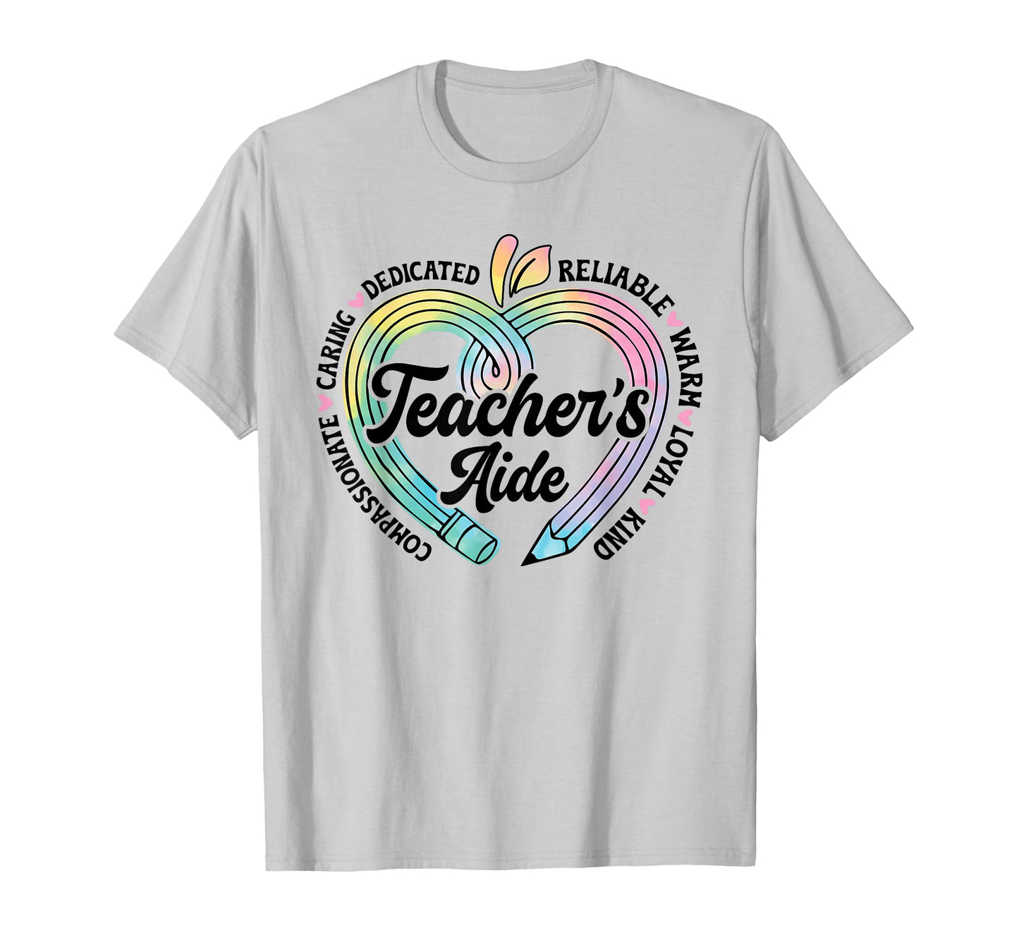 Teacher's Aide Cute Apple Heart Back To First Day Of School T-Shirt