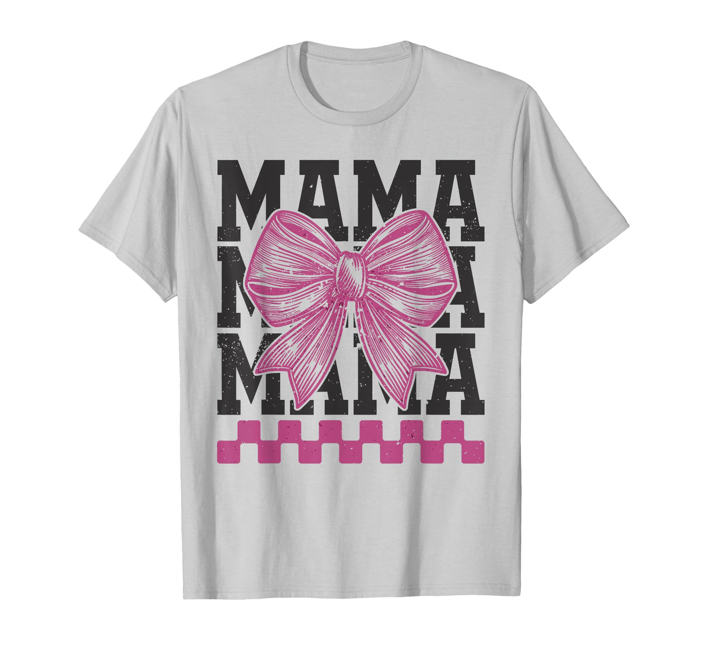 Checkered Mama Coquette Bow Mother's Day New Mom Mommy Women T-Shirt