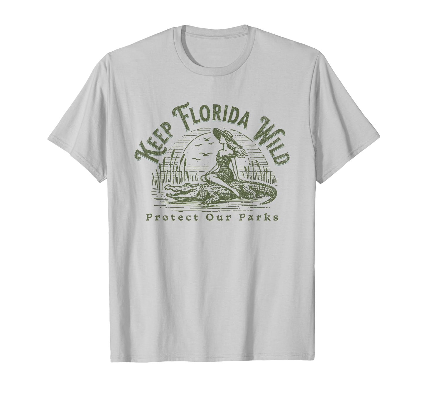 Womens Florida Wildlife Parks Keep Florida Wild Alligator T-Shirt