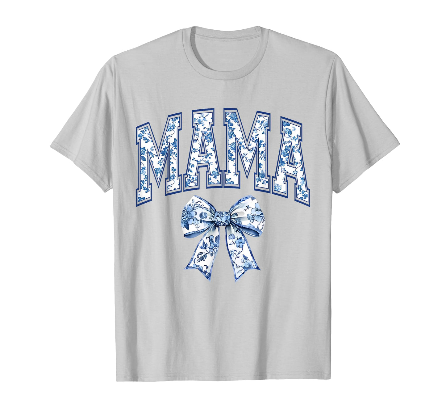 Groovy Mama Coquette Bow Blue Floral Mother's Day Mom Life T-Shirt