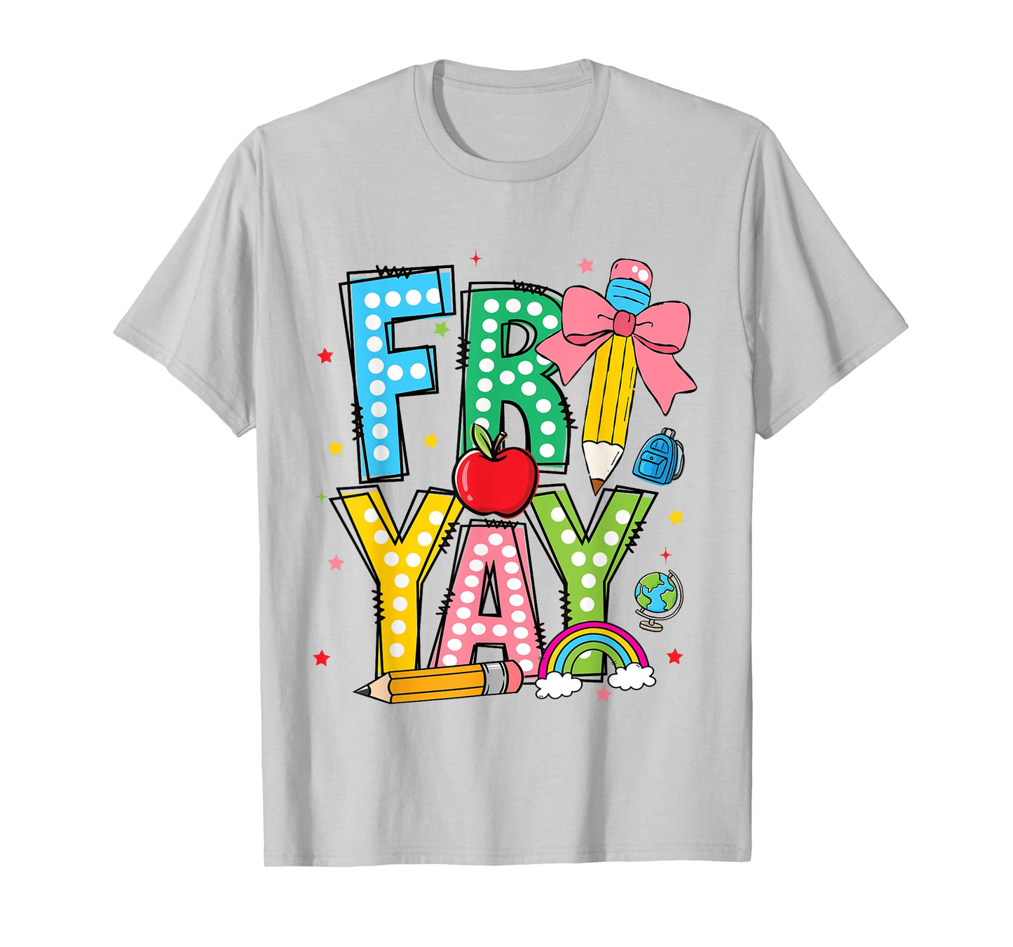 Happy Friyay Coquette Bow Friday Weekend Teacher Girls Kids T-Shirt