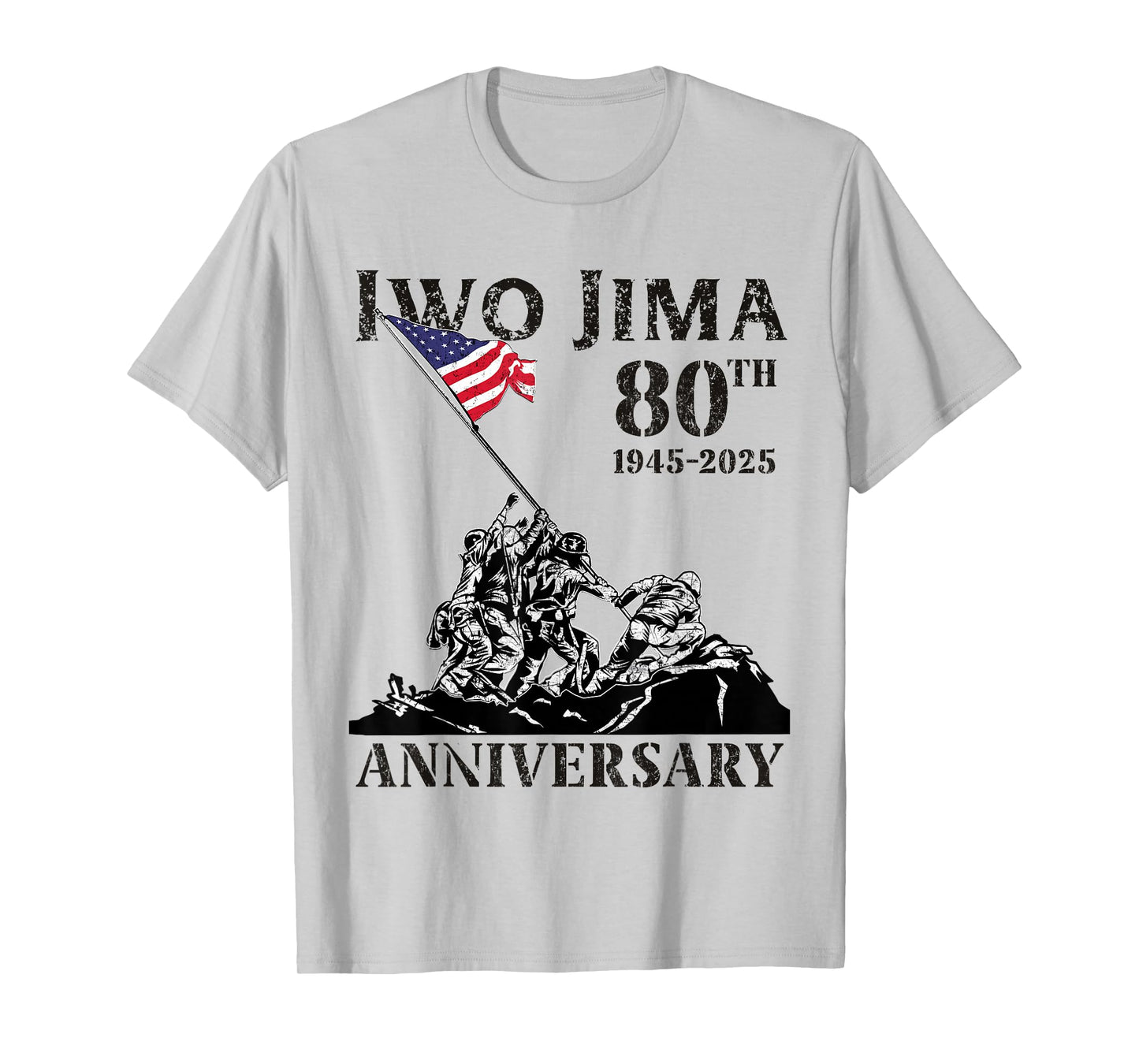 Iwo Jima 80th Anniversary WWII Veteran 4th of July US Flag T-Shirt