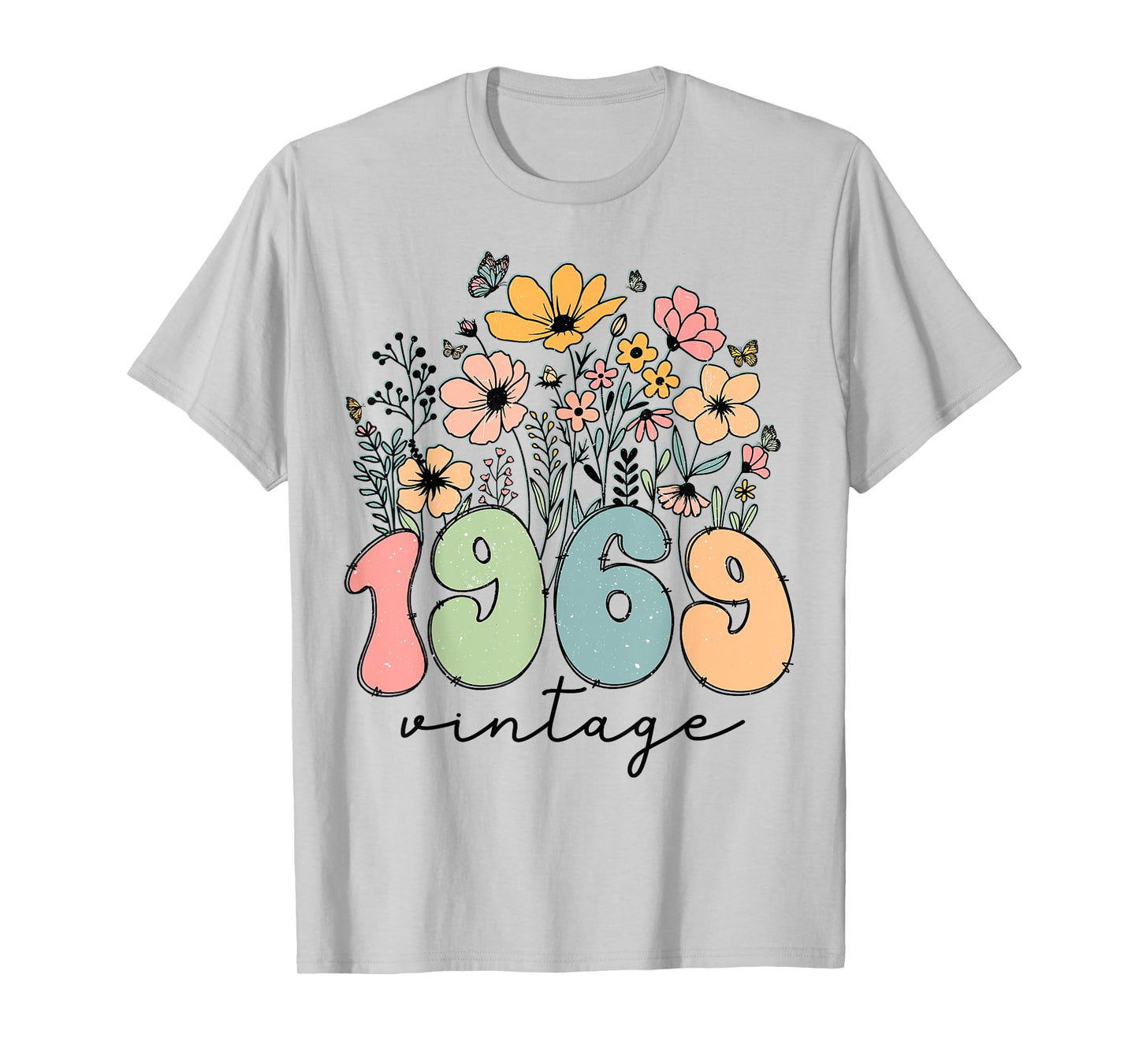 55 Years Old Vintage 1969 Flowers 55th Birthday Floral Women T-Shirt