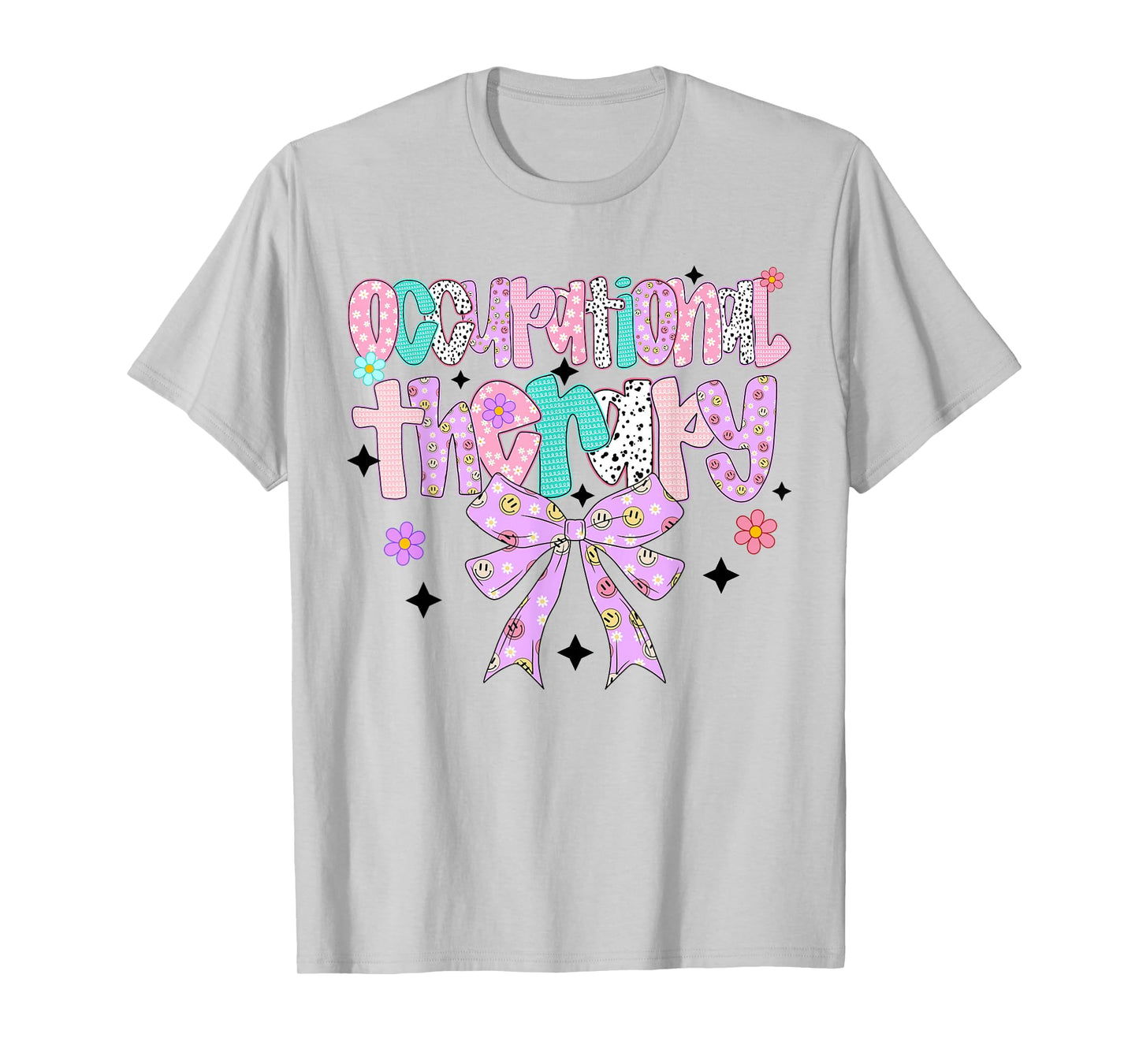 Groovy Occupational Therapy Preppy Coquette Bow OT Assistant T-Shirt