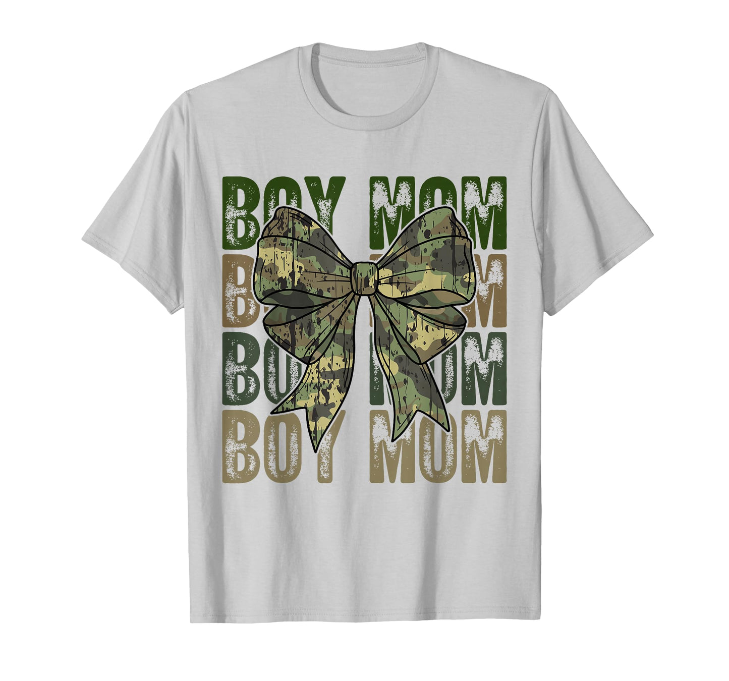 Boy Mom Camo Coquette Bow Camouflage Mama Mom Hunting Season T-Shirt