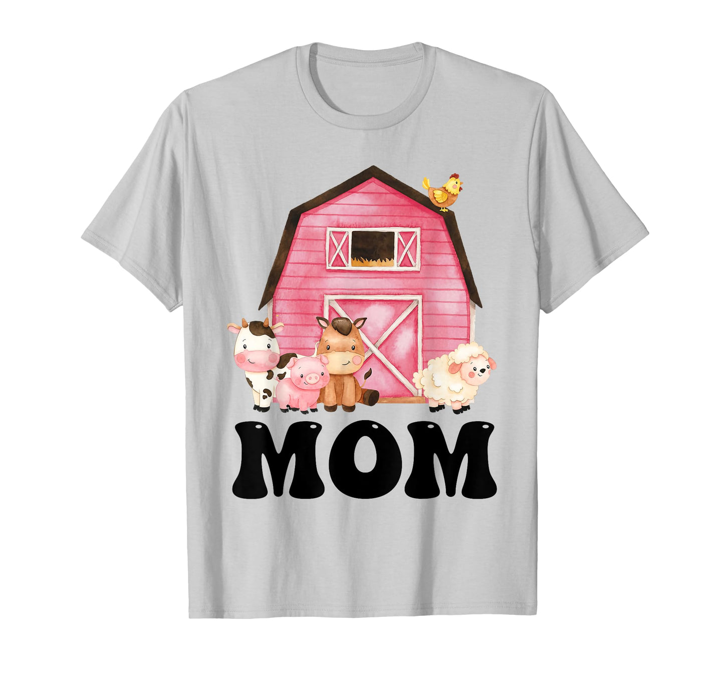 Funny Mom Farm Animals Birthday Theme Matching Family T-Shirt