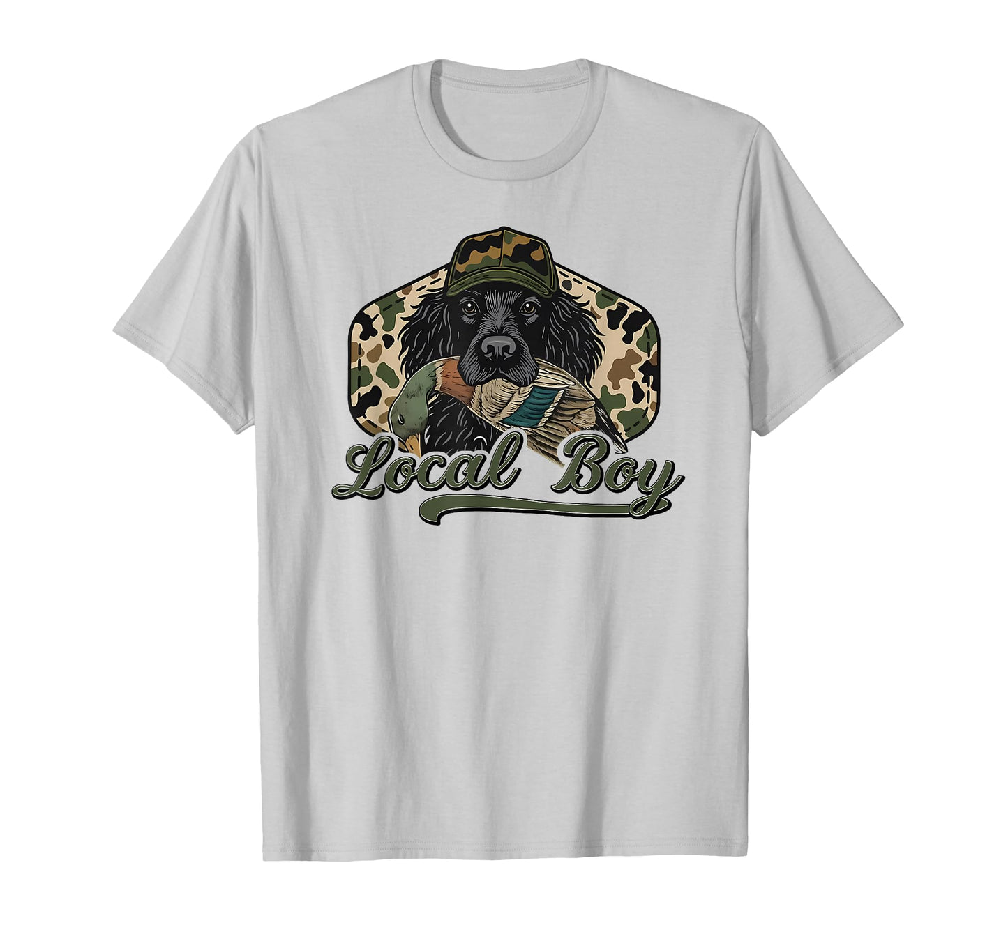 Retro Southern Boy Camouflage Hunting Dog Camo Duck Hunter T-Shirt
