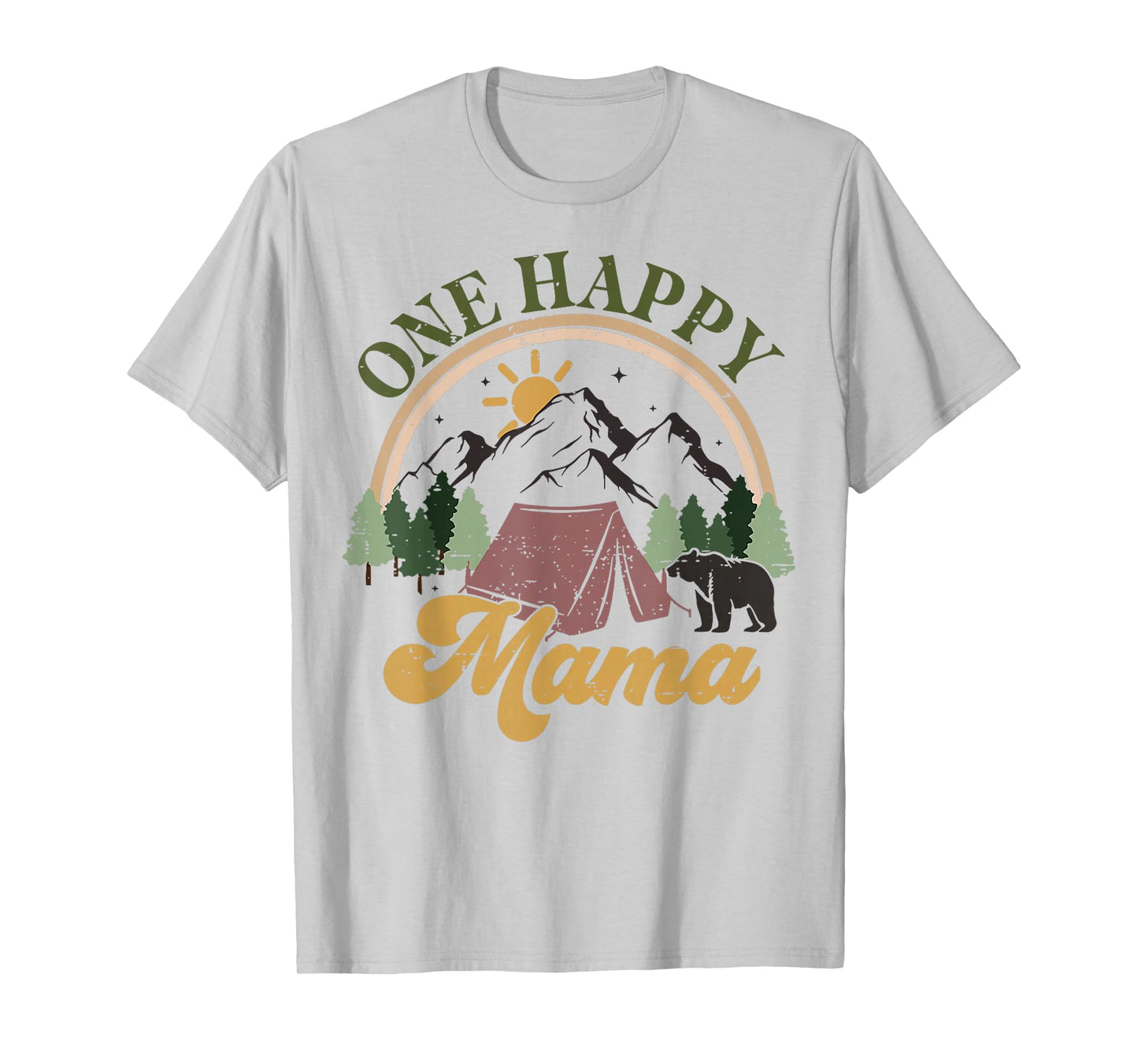 Cute One Happy Camper Birthday Decorations One Happy Mama T-Shirt