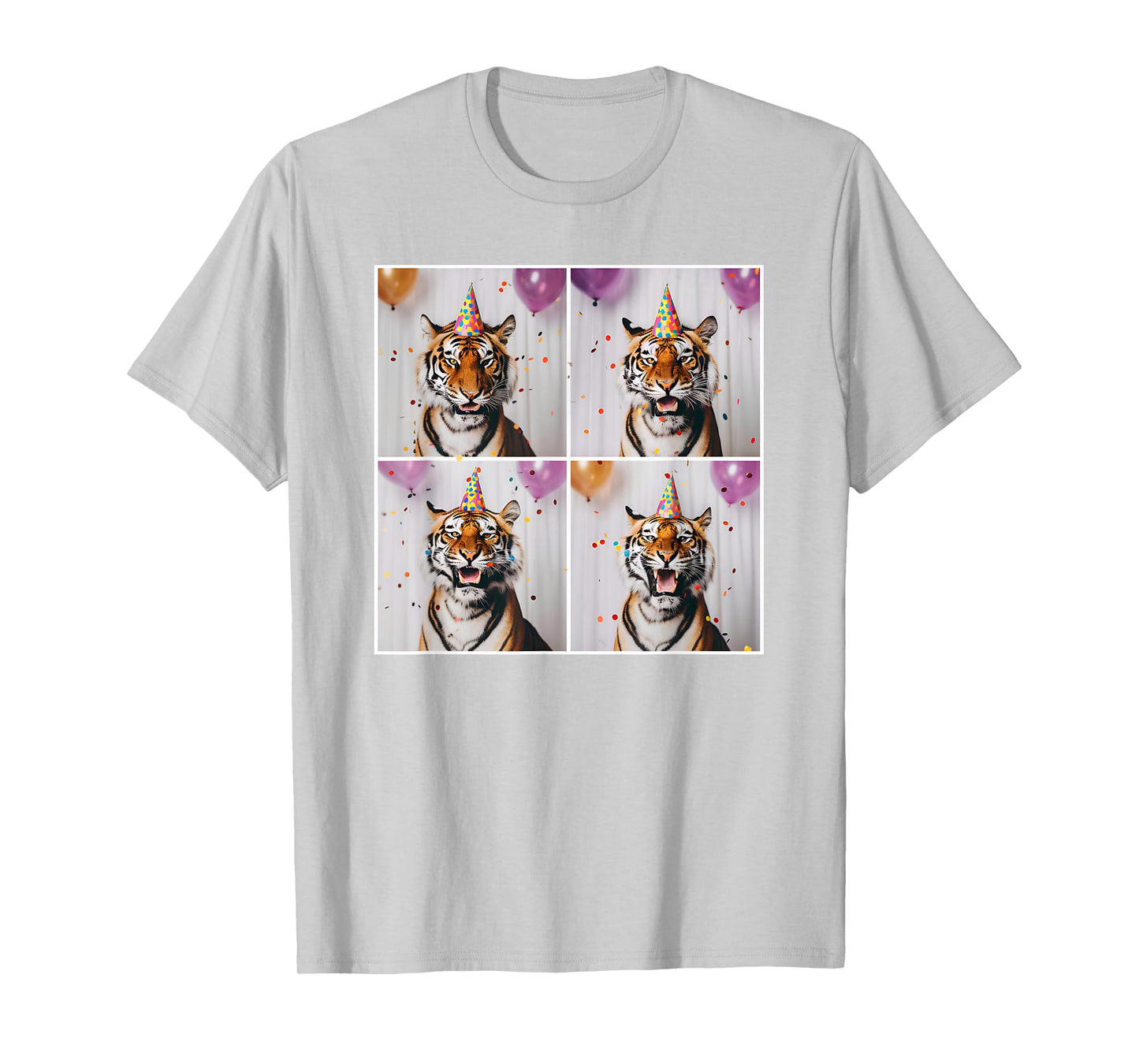 Tiger Wildlife Party Hat Jungle Animal Safari Tiger Birthday T-Shirt