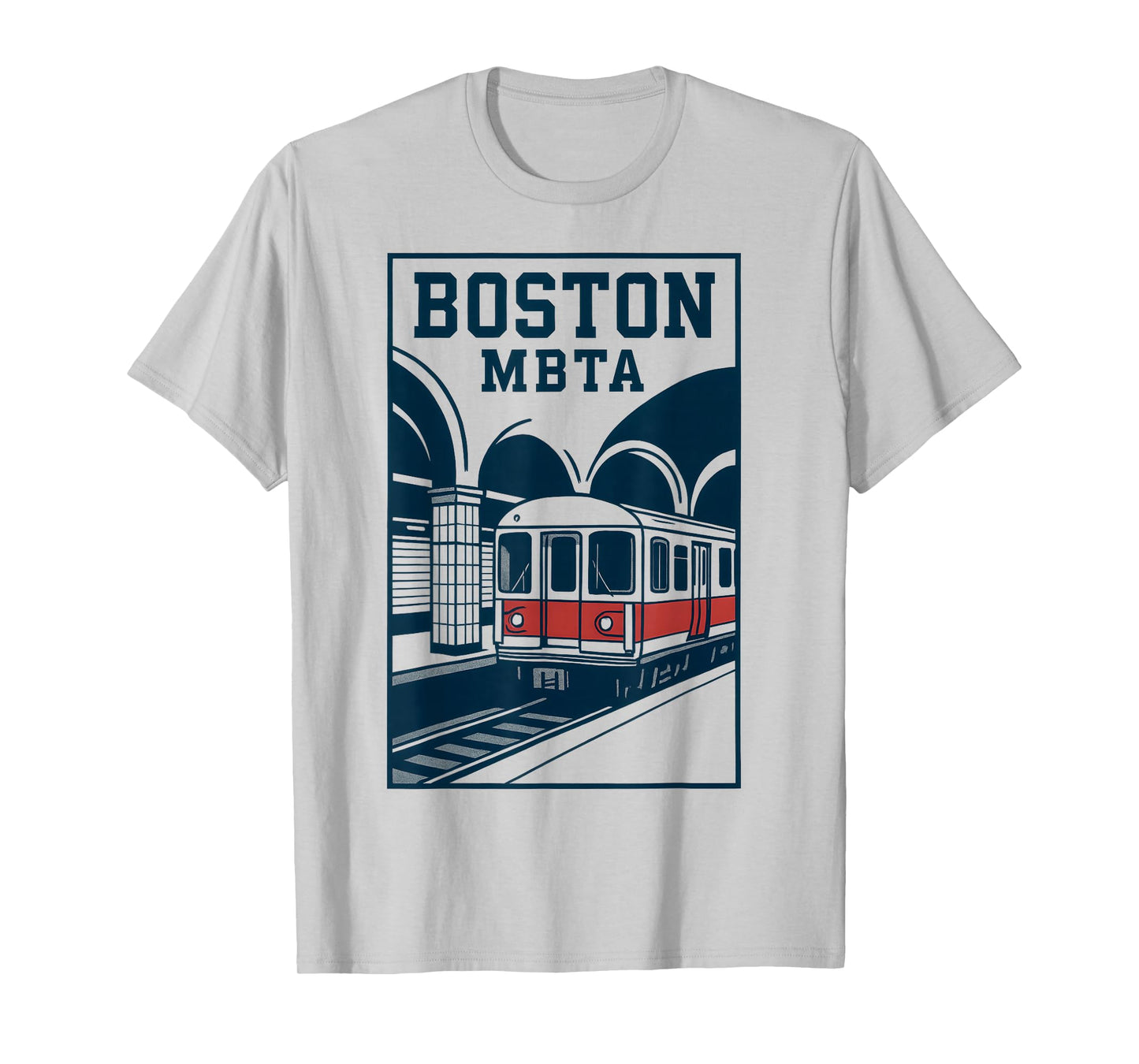 Boston MBTA Subway Retro Train City Transit Artwork T-Shirt