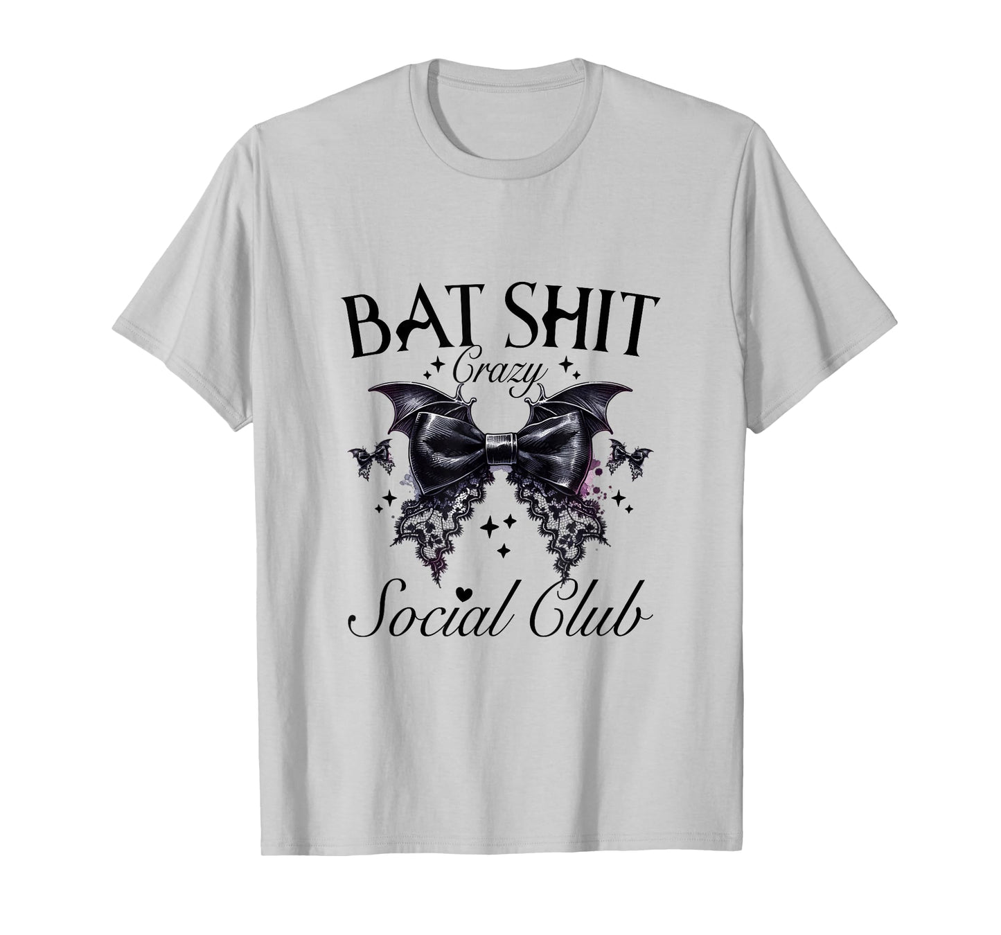 Halloween Bat Shit Crazy Social Club Funny Goth Mom Life T-Shirt