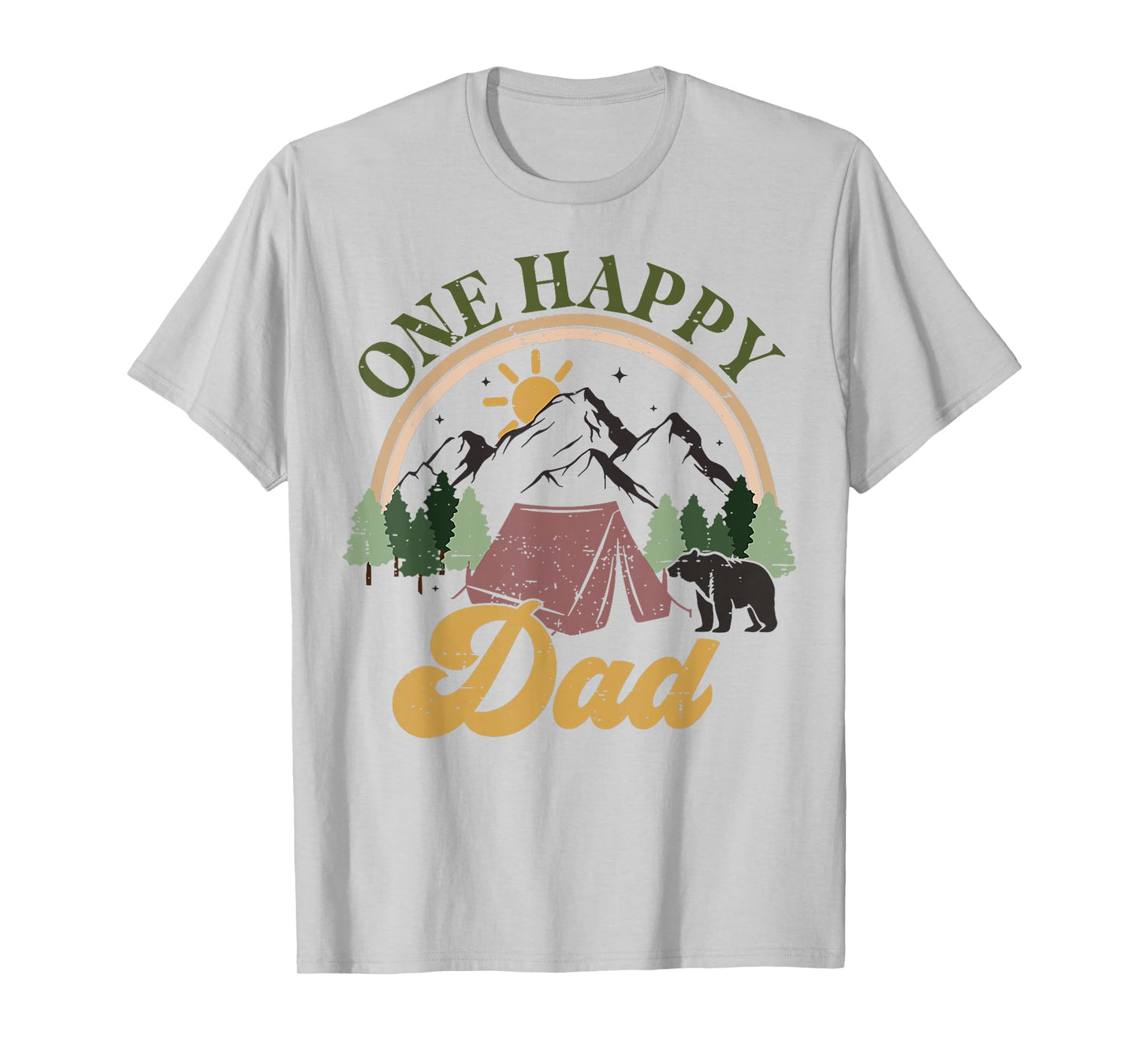 Cute One Happy Camper Birthday Decorations One Happy Dad T-Shirt