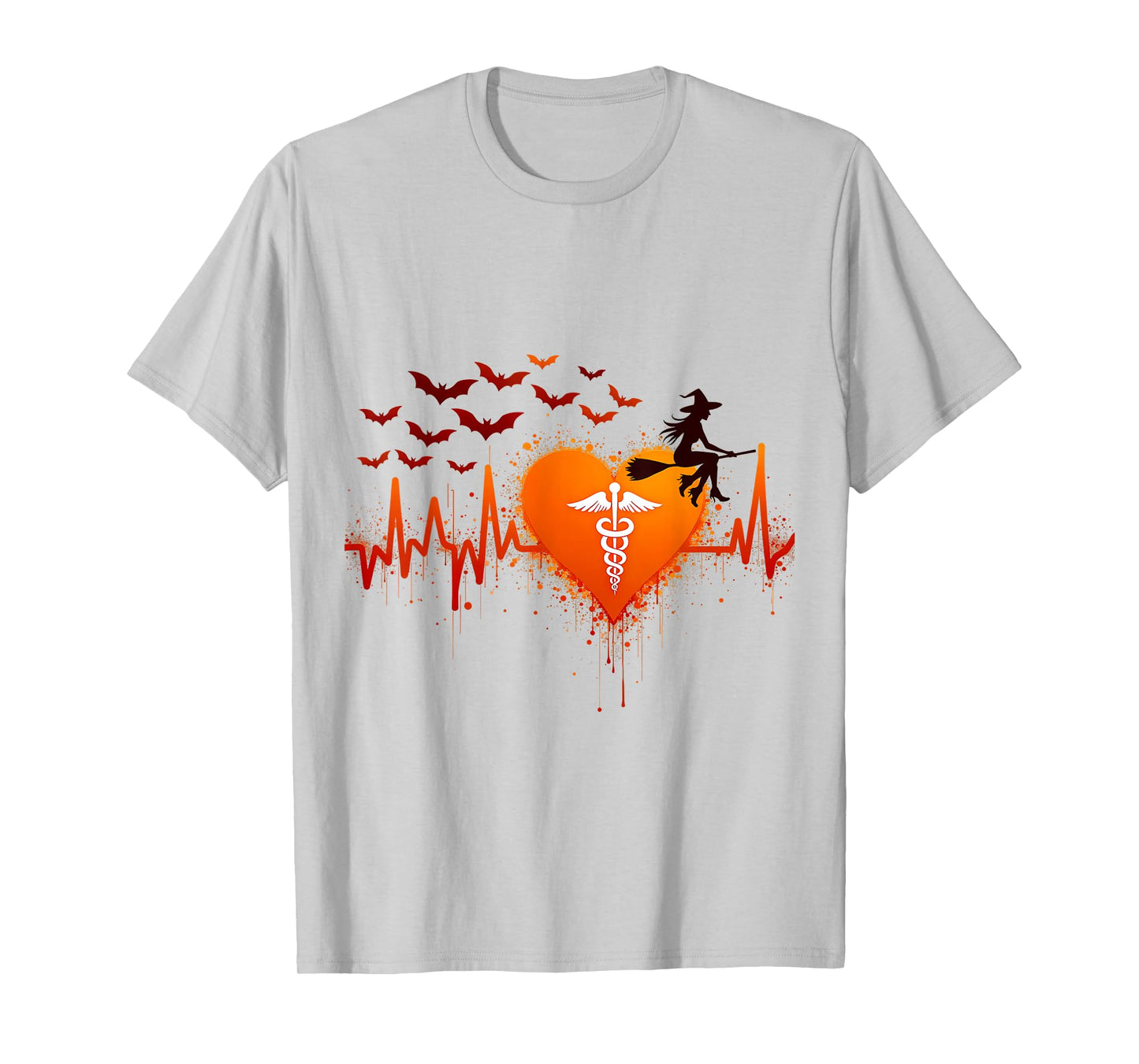 Halloween Medical Witch Heartbeat T-Shirt