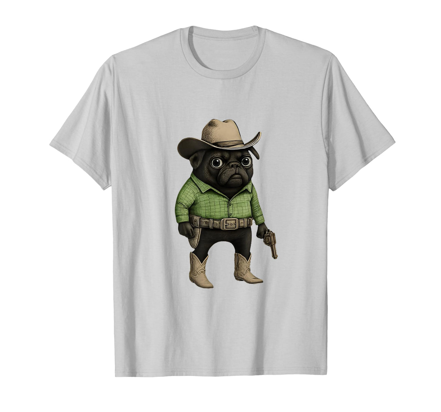 Funny Cowboy Pug Dog Western Costume Pug Cowboy Meme T-Shirt