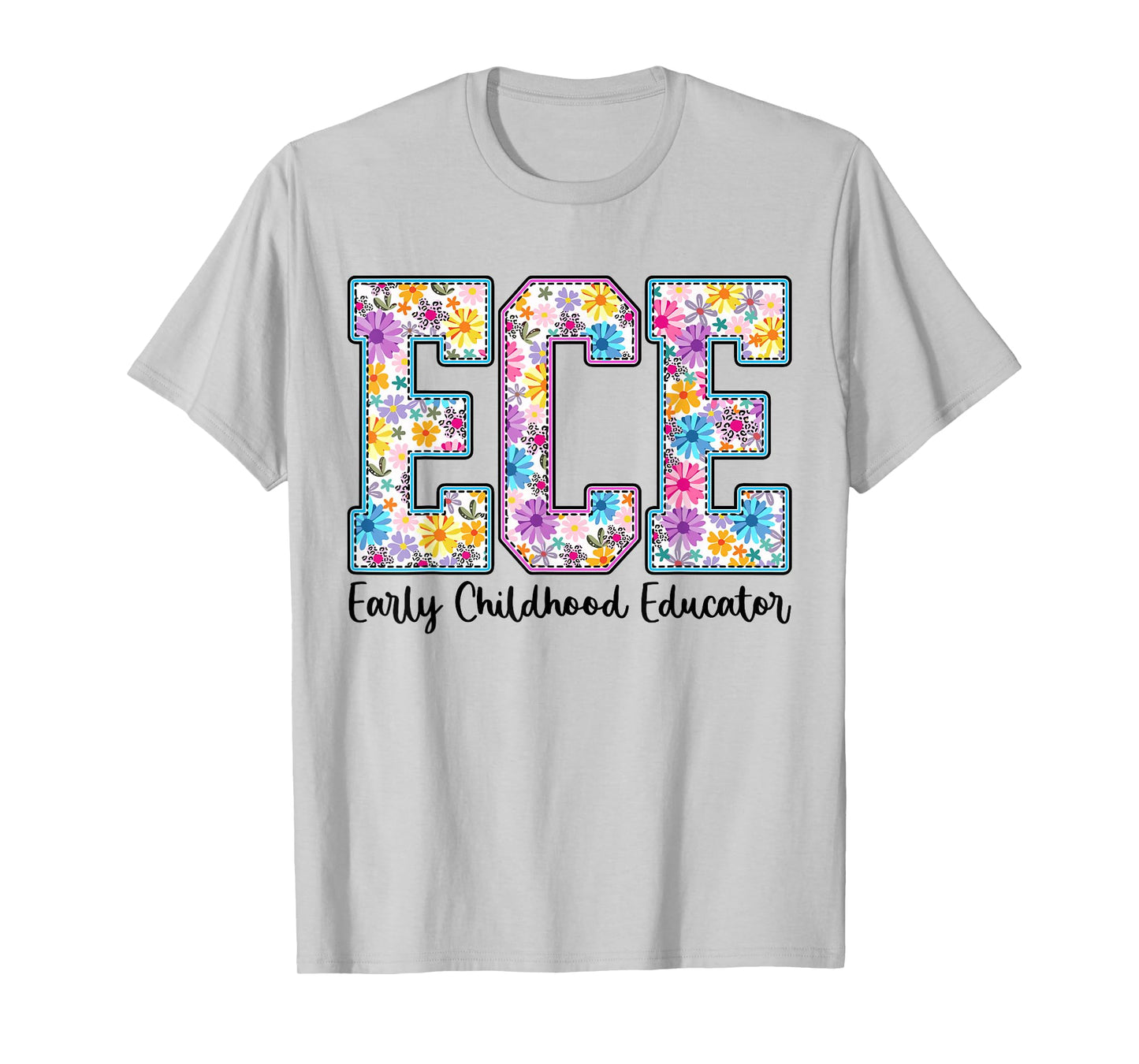 Retro ECE Early Childhood Educator Boho Floral ECE Teacher T-Shirt