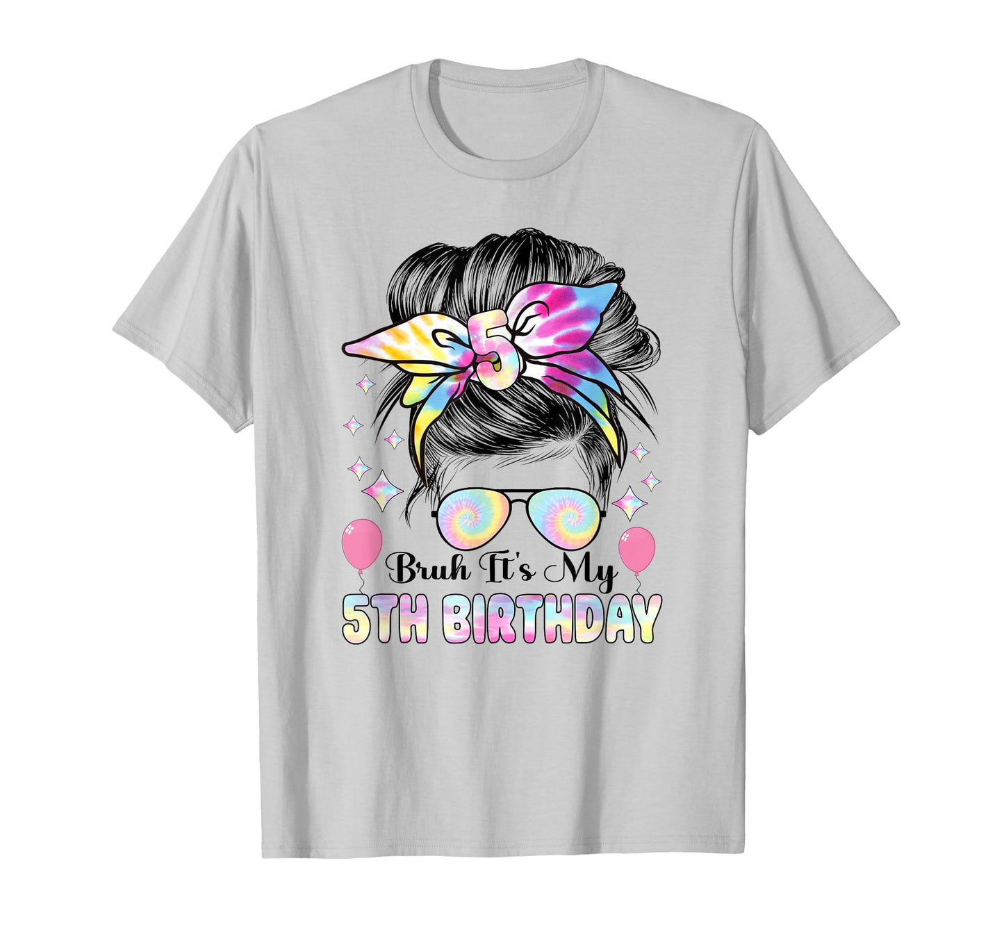 Bruh It's My 5th Birthday Retro 5 Year Old Birthday Girl T-Shirt