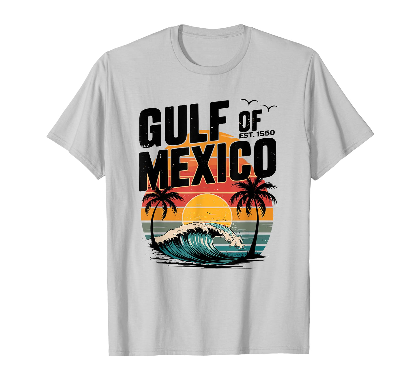 Retro Vintage Beach the Gulf of Mexico Women Men Est 1550 T-Shirt