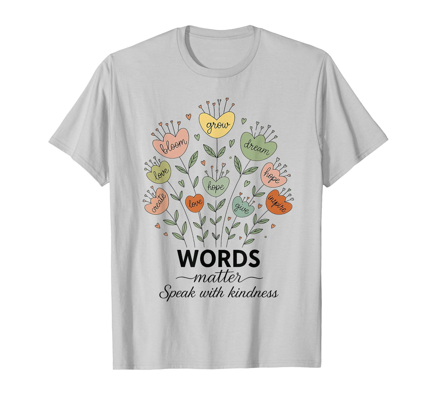 Words Matter Speak with Kindness Boho Floral Mental Health T-Shirt