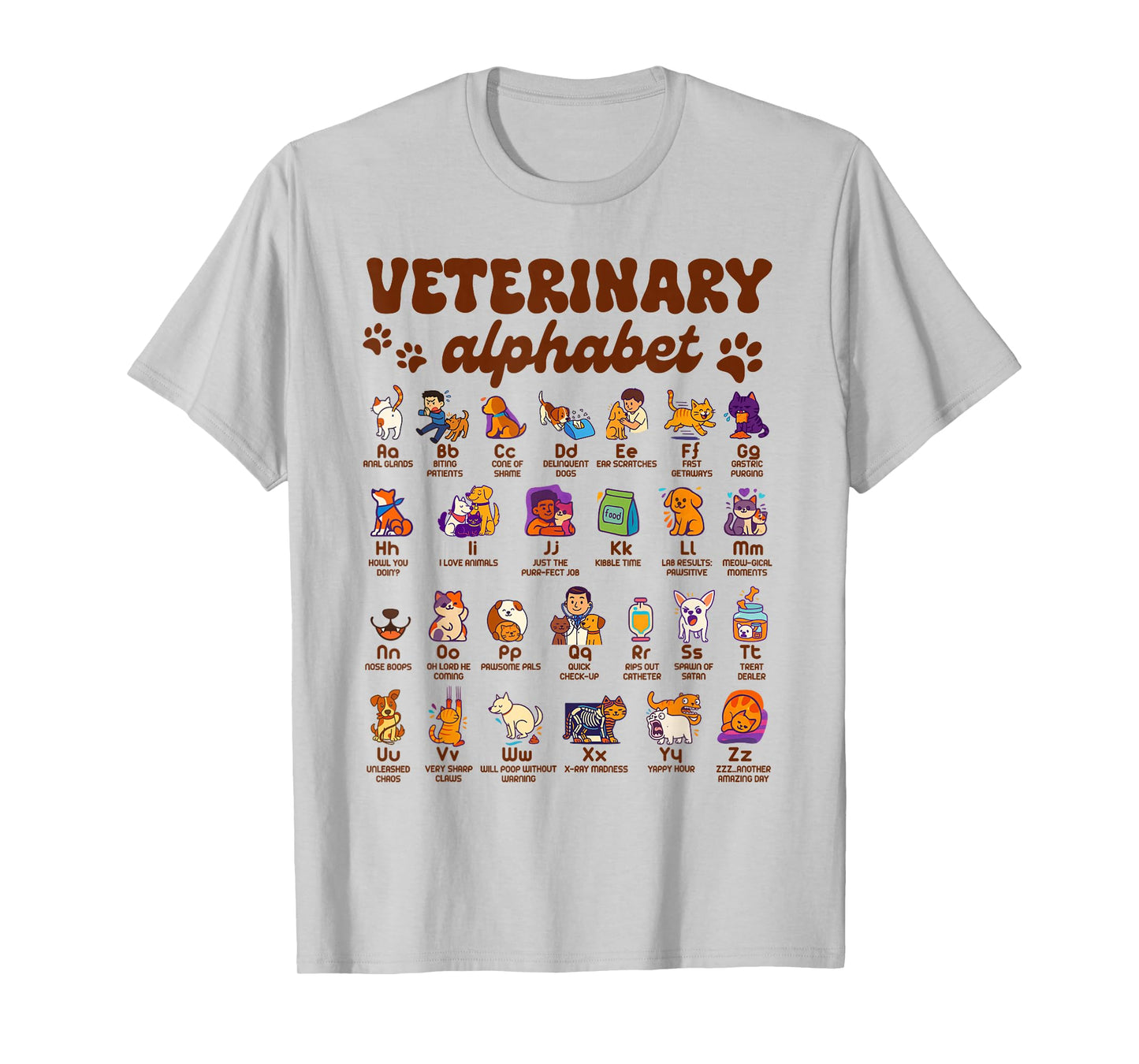 Veterinary Alphabet Vet Tech Veterinarian Animal Dog Cat T-Shirt