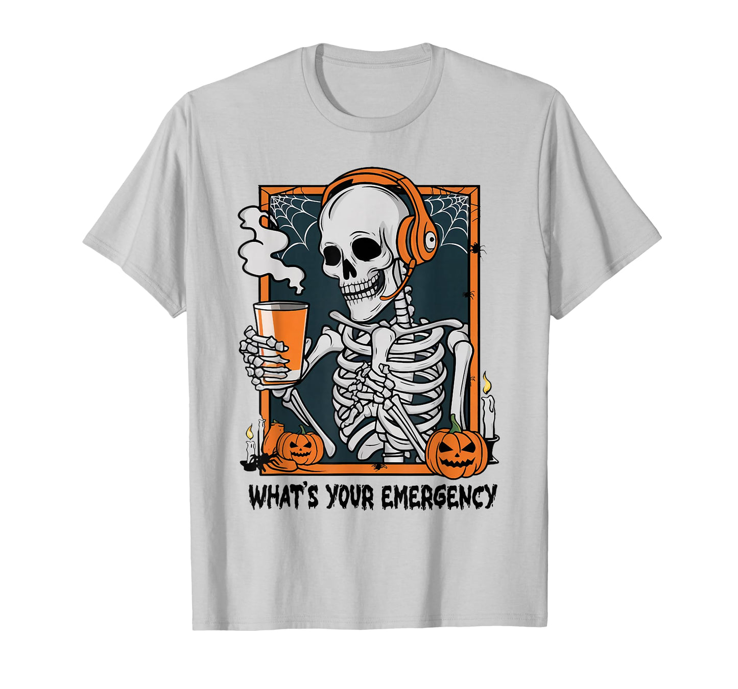 Funny 911 Dispatcher Halloween Skeleton What Your Emergency T-Shirt