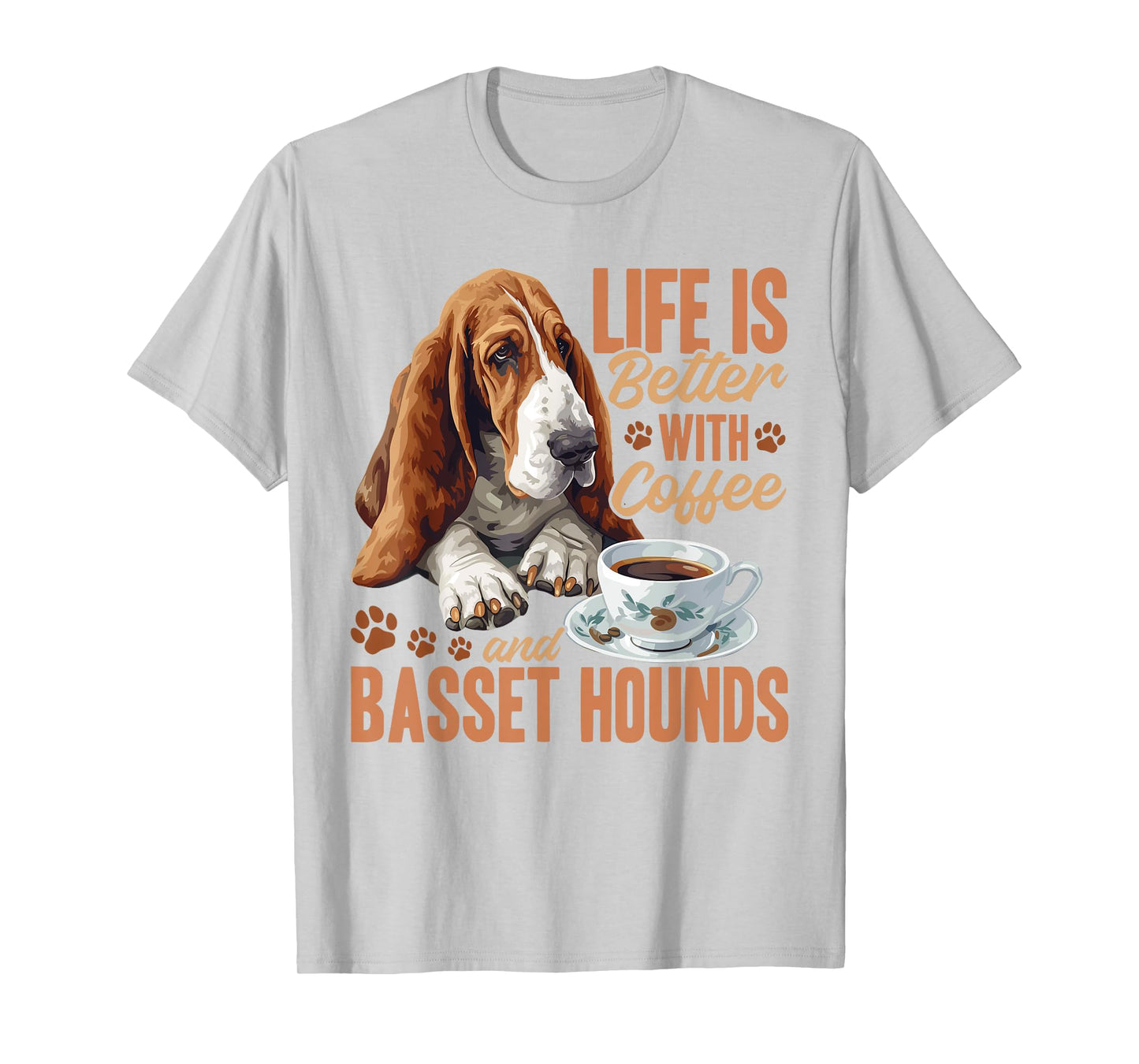 Basset Hound Dog Breed Life is Better with Coffee and a T-Shirt for Men Women Kids