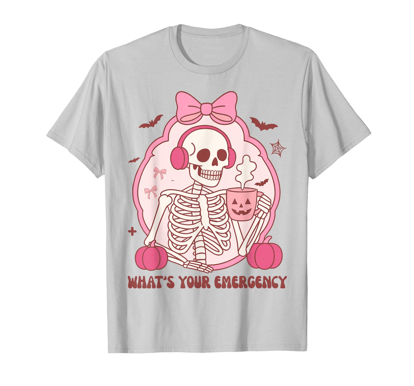 911 Dispatcher Halloween Skeleton What Your Emergency Bow T-Shirt
