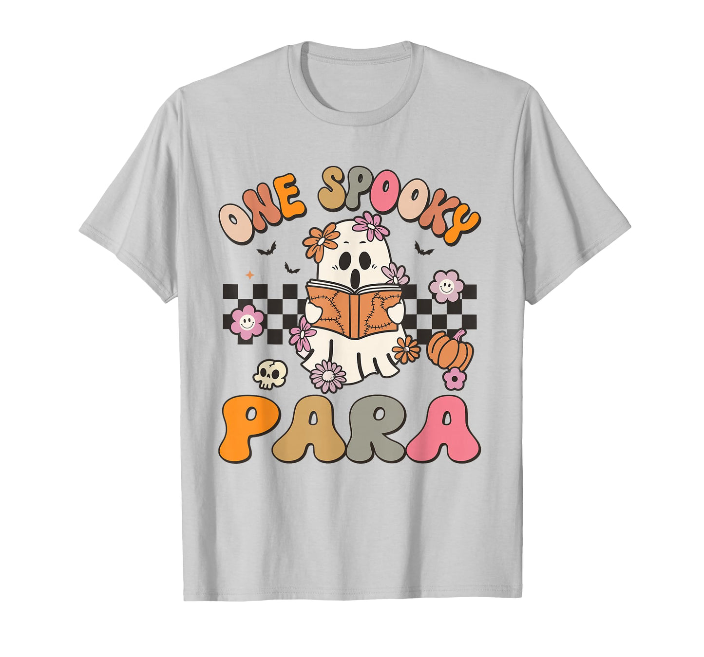 One Spooky Para Retro Ghost Halloween Spooky Season Womens T-Shirt